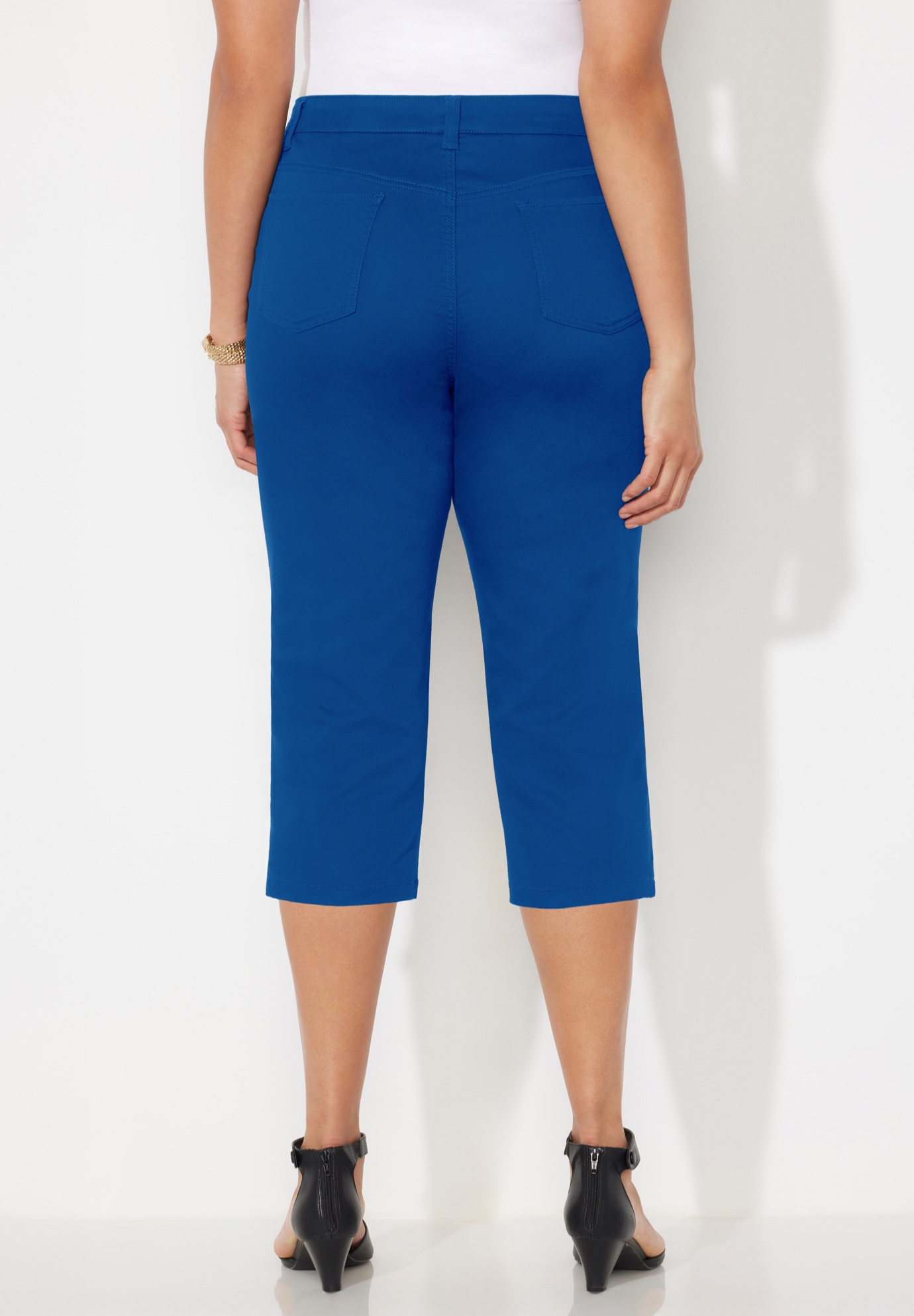 Catherines Women's Plus Size Sateen Stretch Capri - Picture 15 of 17