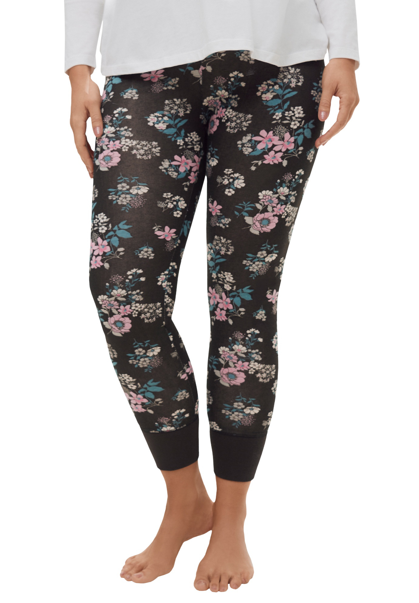 Rib Trim Sleep Leggings Pajamas | eBay