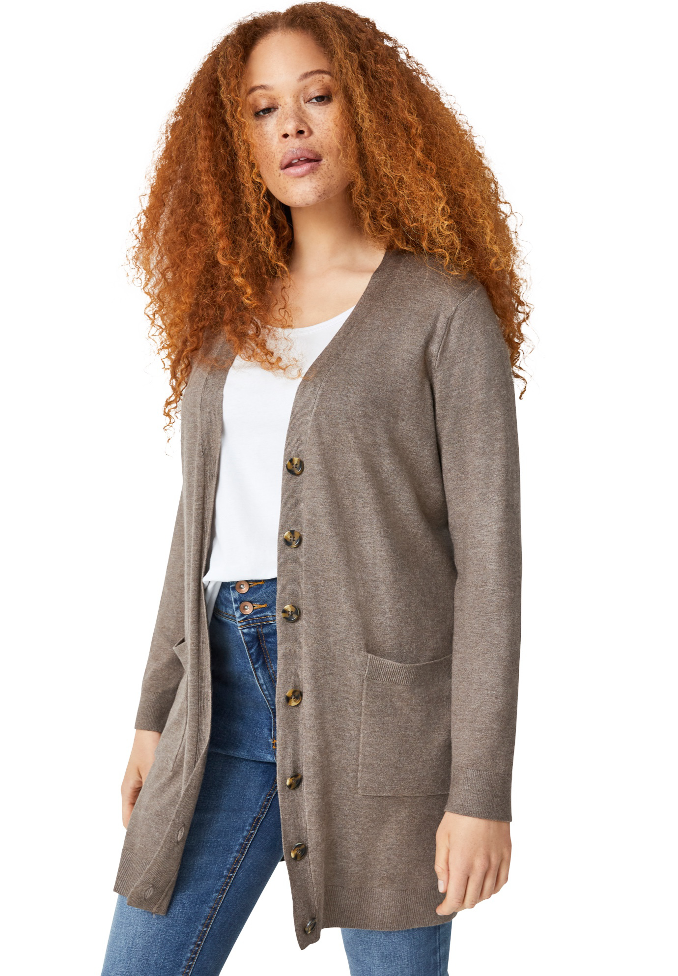 Plus Size Long Boyfriend Cardigan 