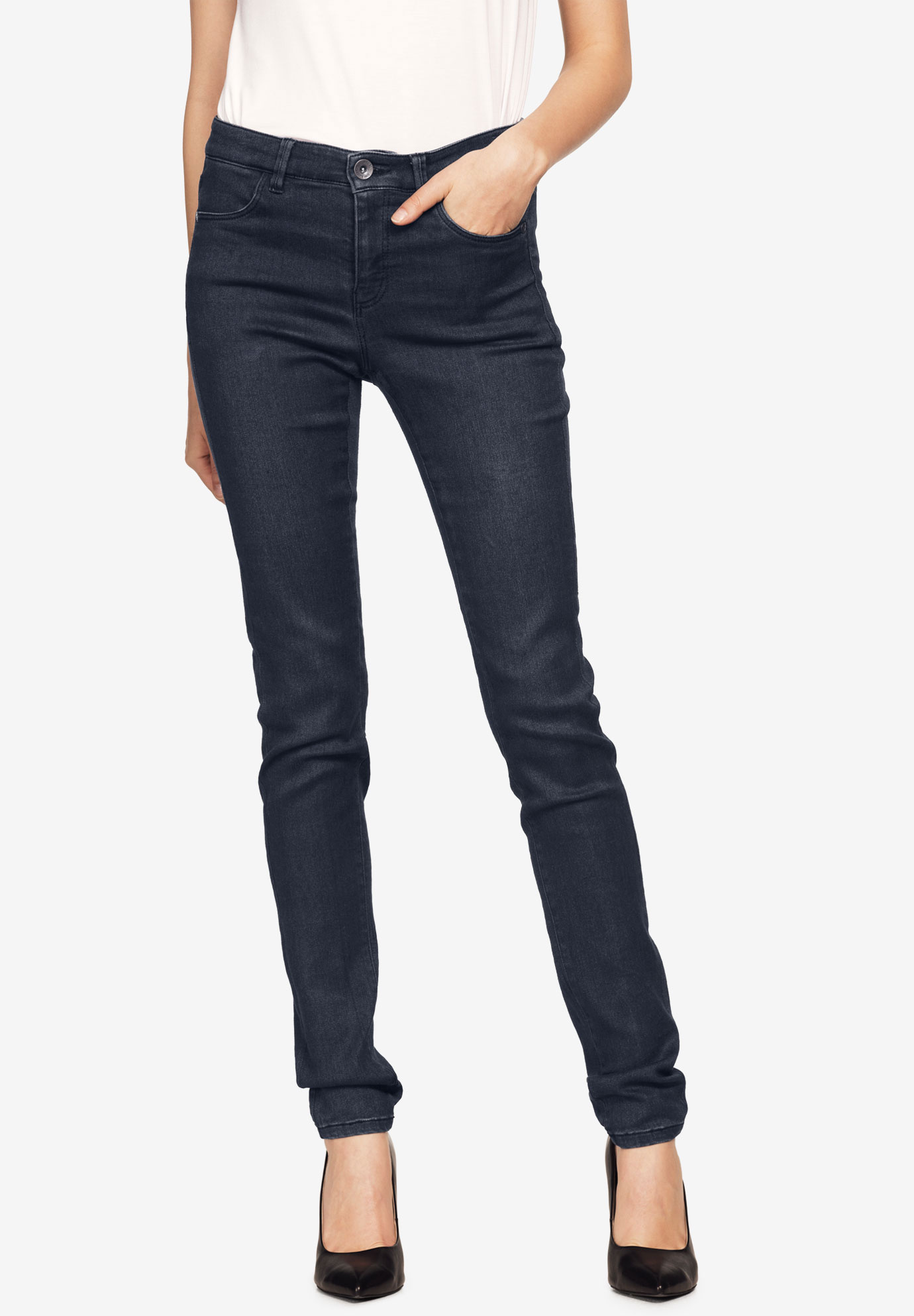 Ellos Women's Plus Size High-Waist Skinny Jeans