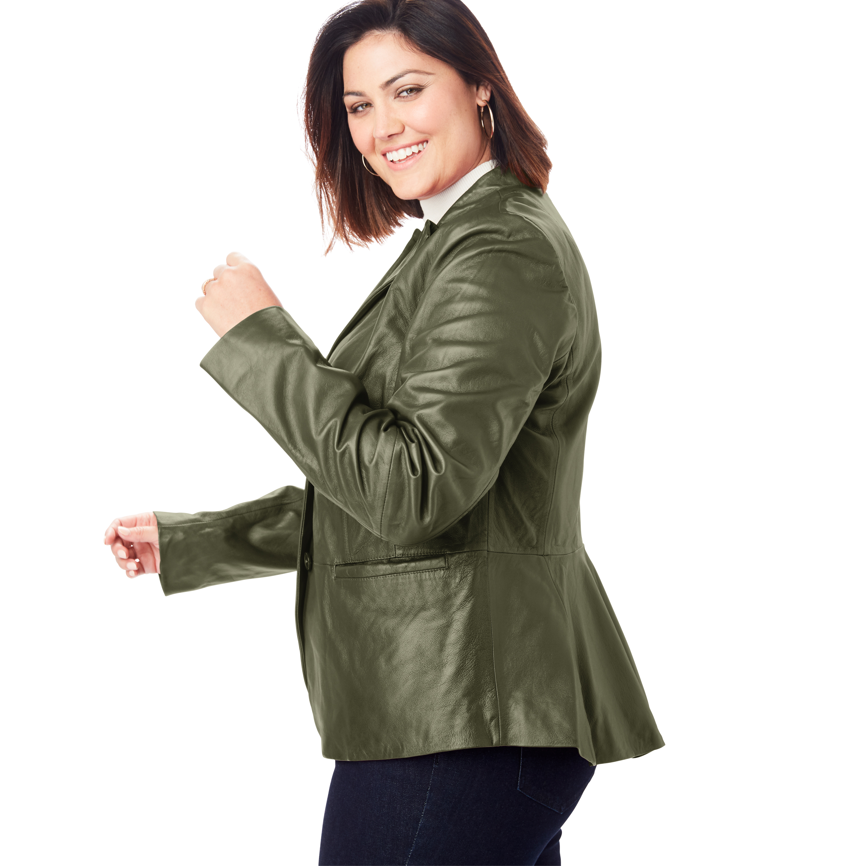 plus size leather peplum jacket