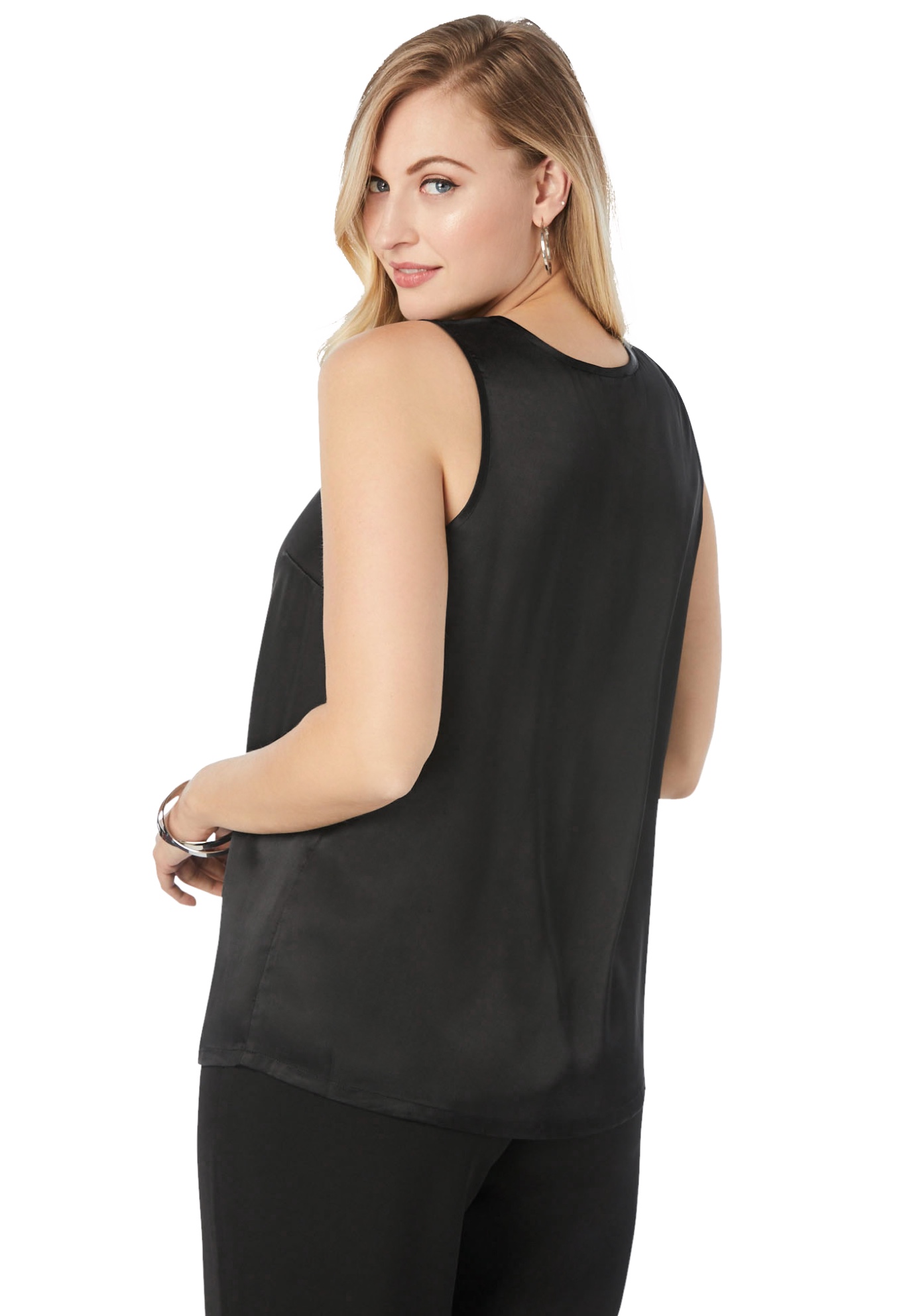 Jessica London Women's Plus Size Sleeveless Satin Shell | eBay
