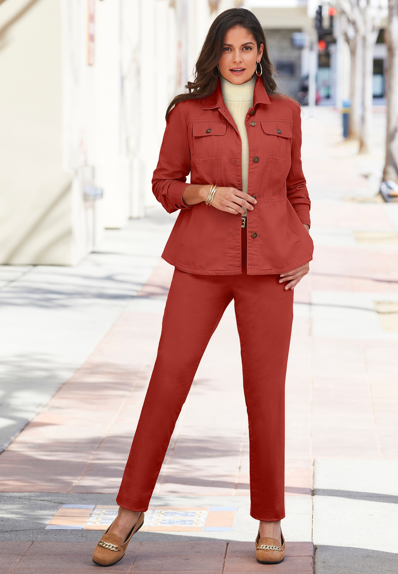 plus size peplum denim jacket