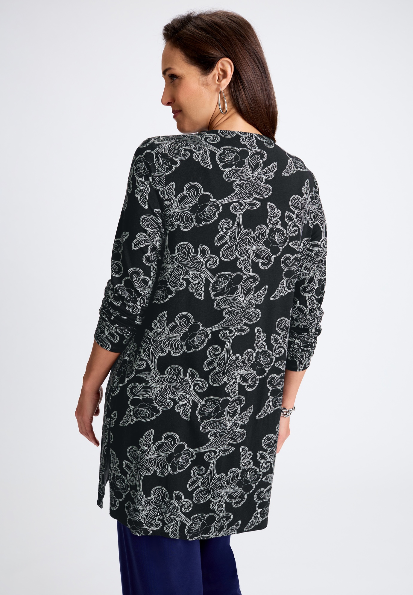 Jessica London Women's Plus Size Everyday Stretch Knit Open Front Cardigan - Picture 13 of 26