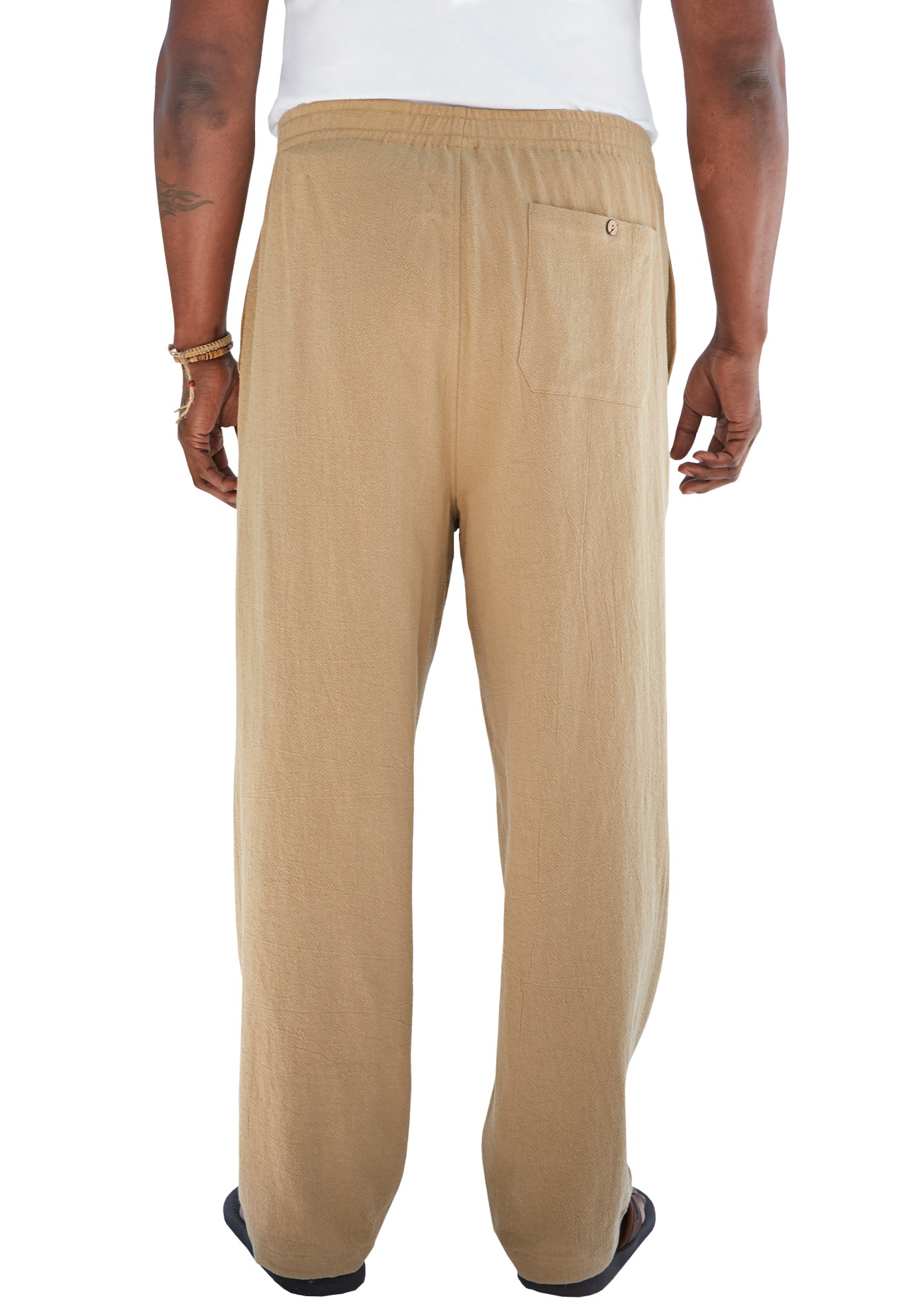 Elastic Waist Gauze Cotton Pants | eBay