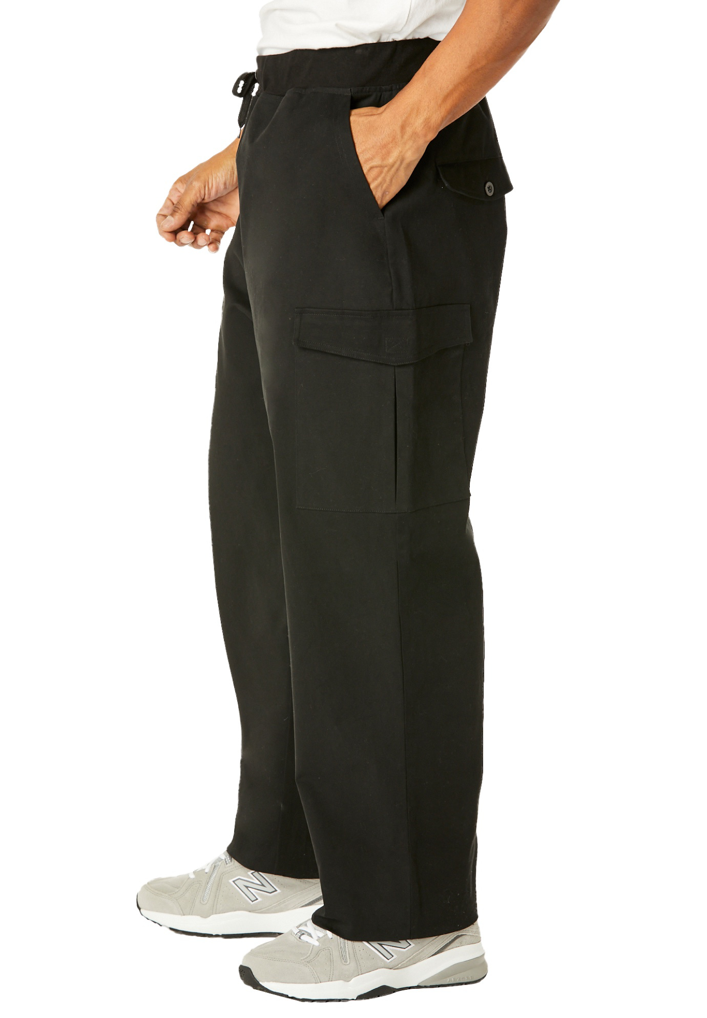 Kingsize Men's Big & Tall Ribbed Elastic Waist Stretch Cargo Pant