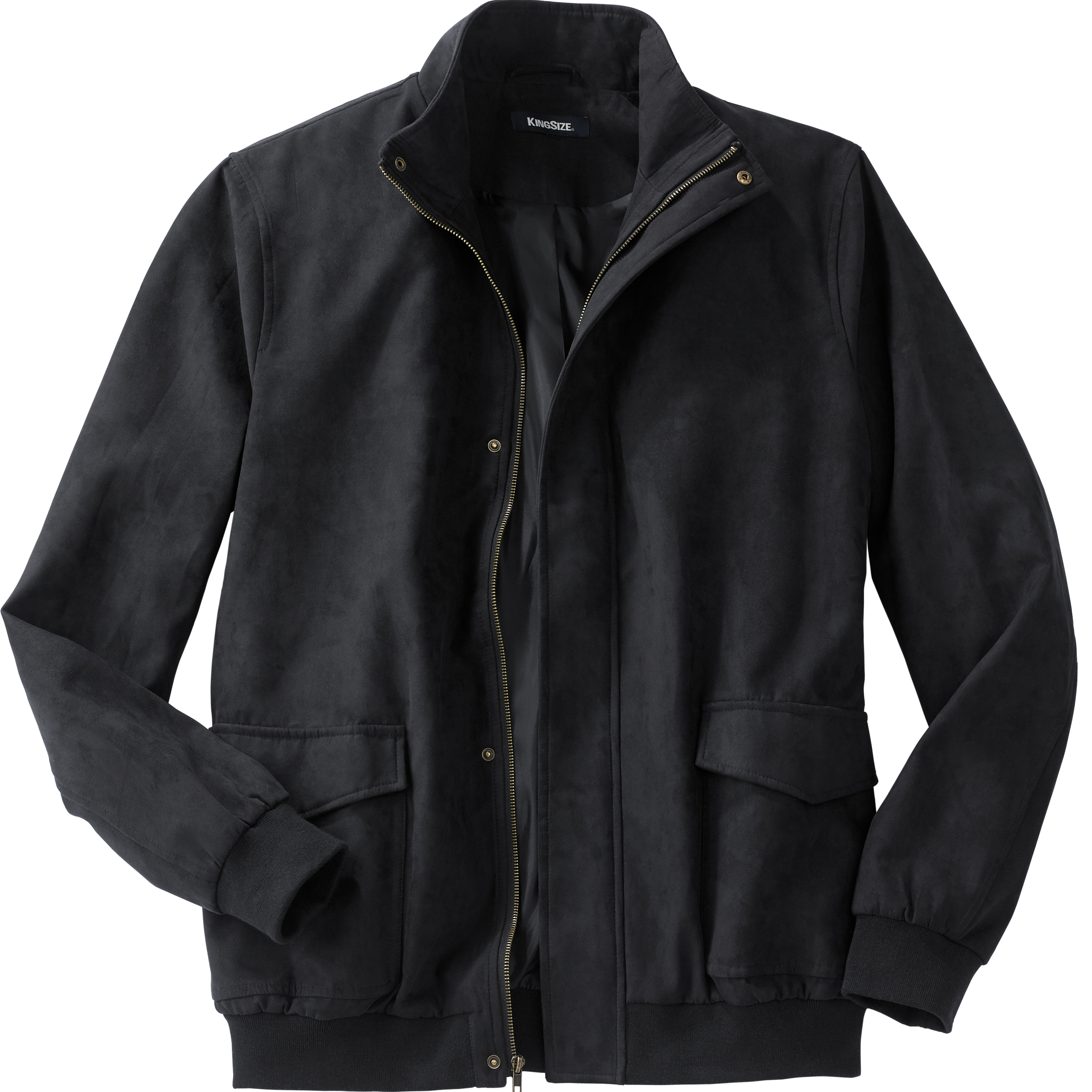Kingsize Men's Big & Tall Microsuede Bomber Jacket Leather Jacket