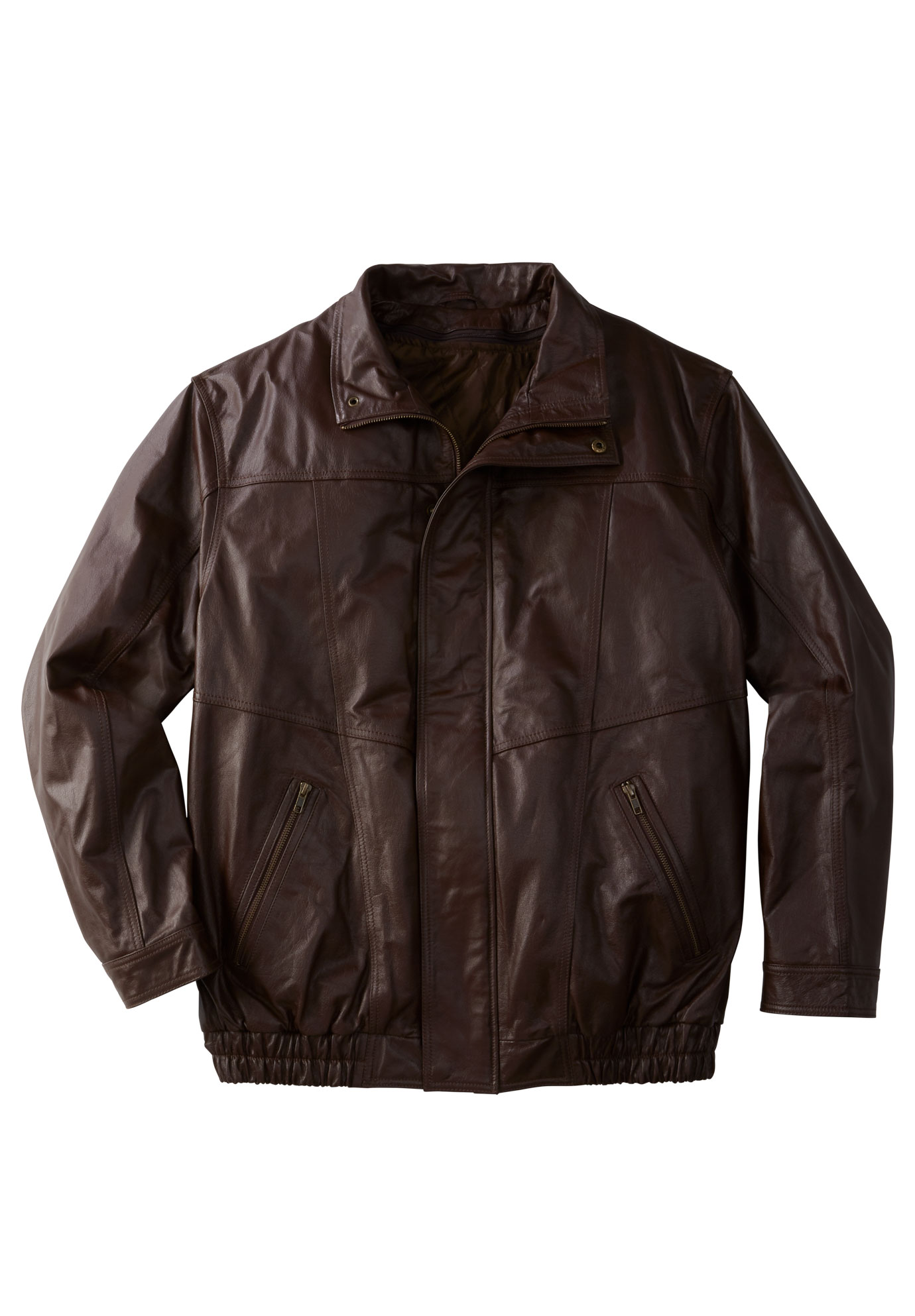 Kingsize Men's Big & Tall Leather Bomber Jacket