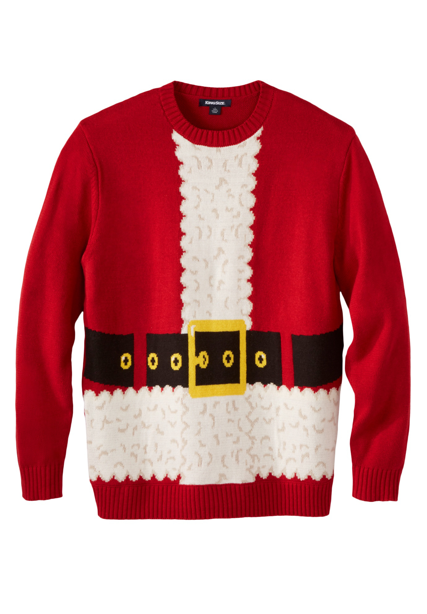 Kingsize Men's Big & Tall Holiday Crewneck Sweater