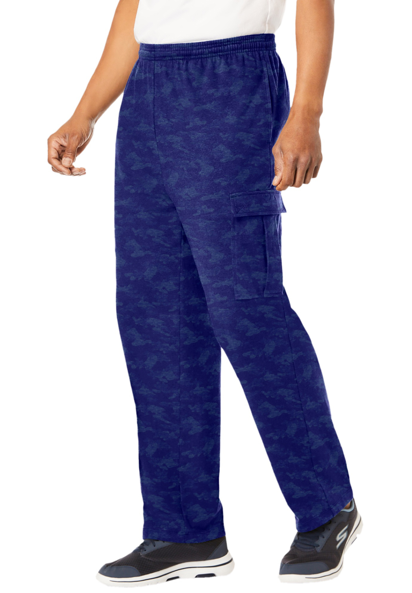 Kingsize Men's Big & Tall Lightweight Jersey Cargo Sweatpants