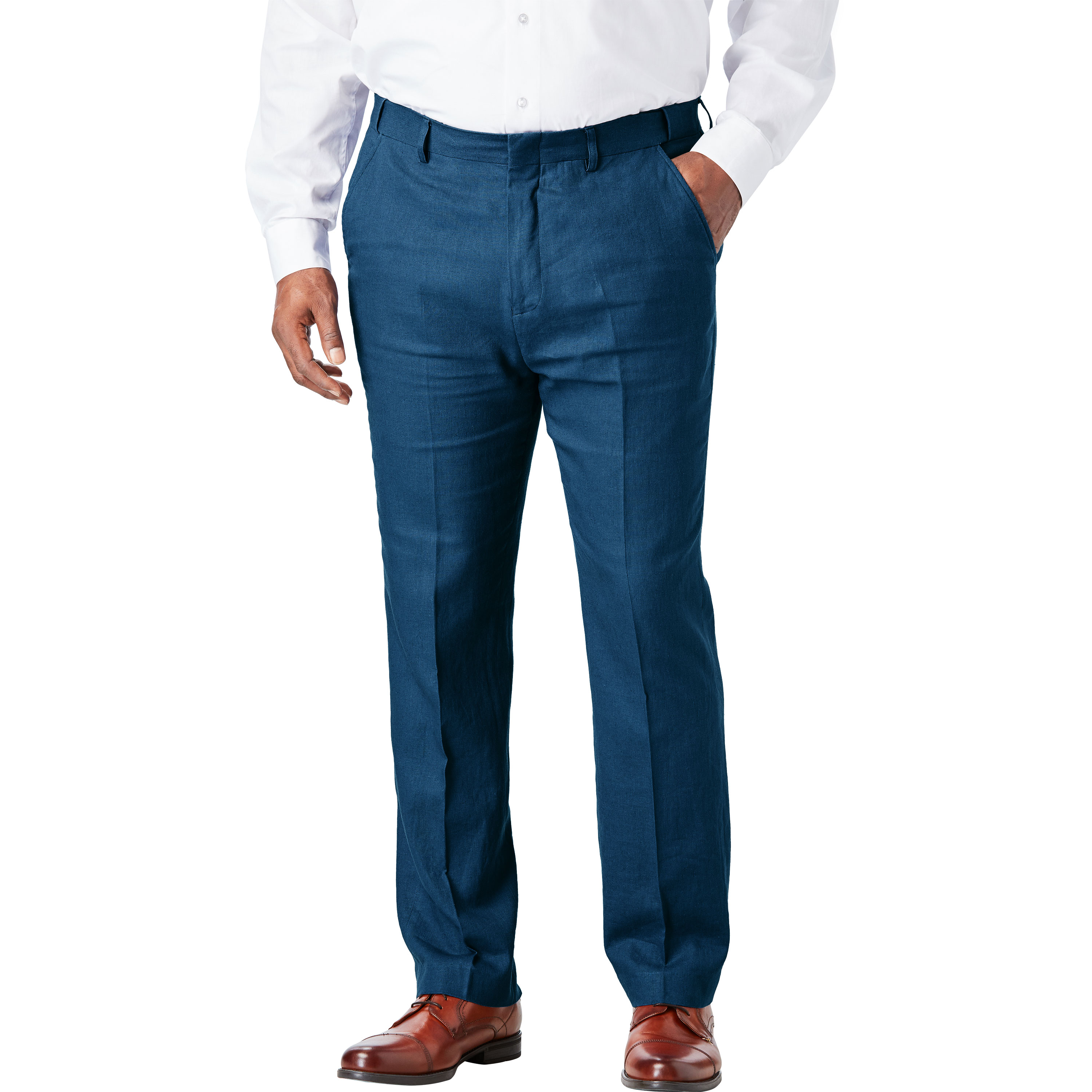 KingSize Men's Big & Tall Linen Blend Plain Front Dress Pants - Picture 9 of 9