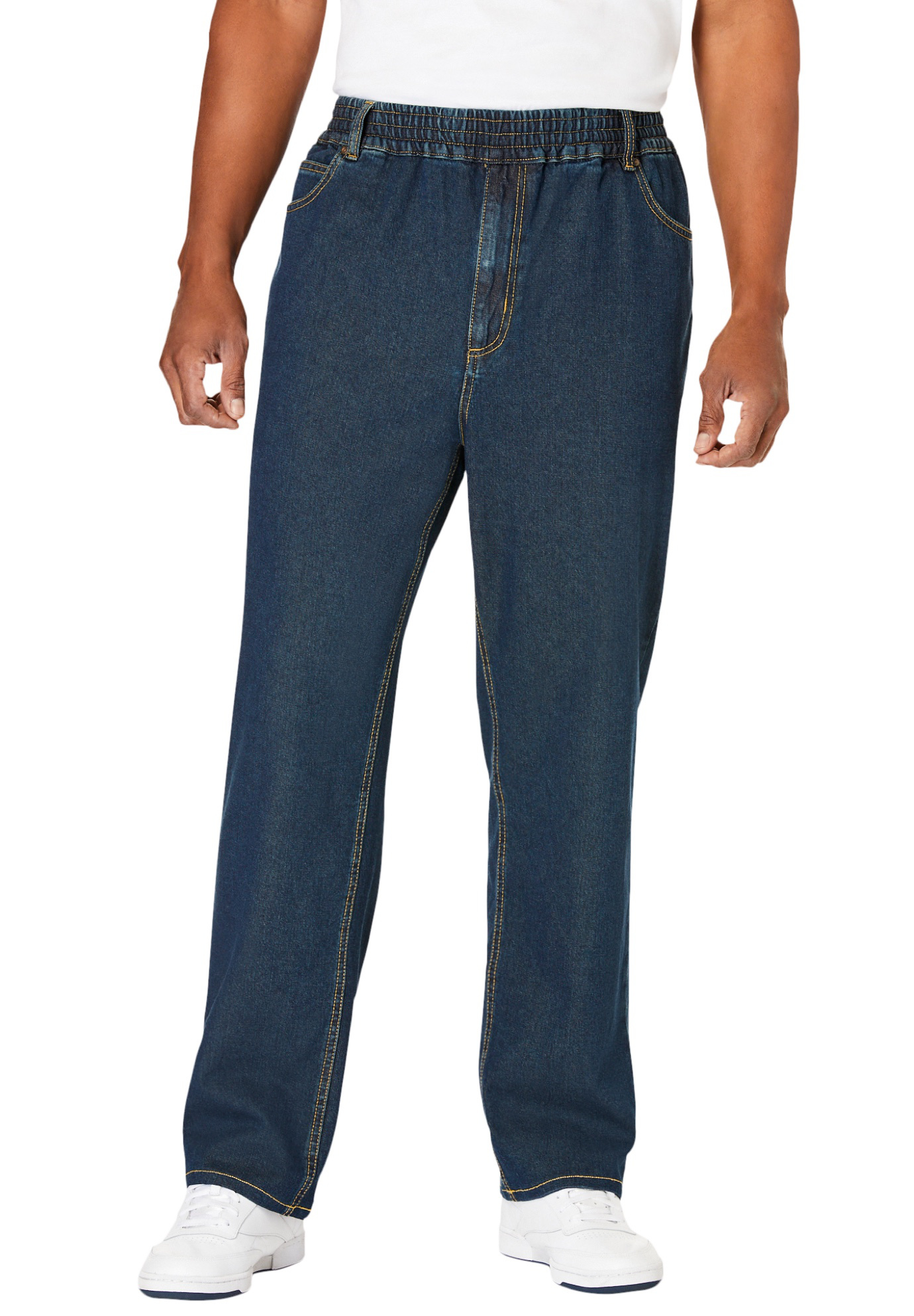 Kingsize Men's Big & Tall Loose Fit Comfort Waist Jeans