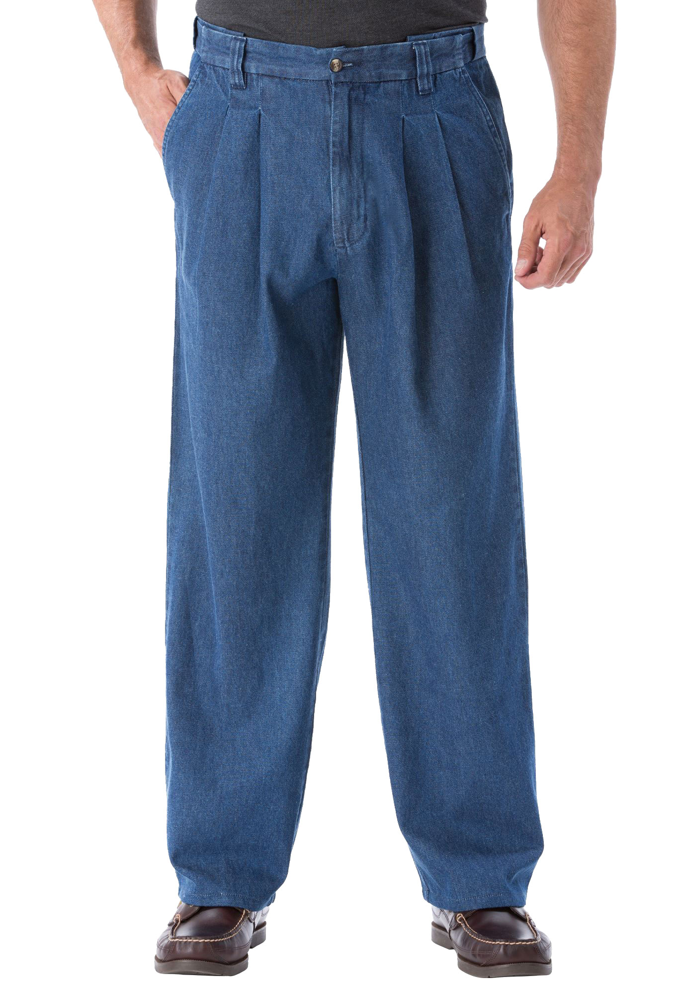 KingSize Men's Big & Tall Relaxed Fit Comfort Waist Pleat-Fr