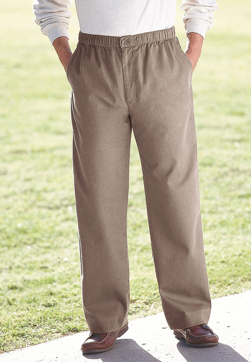 Full-Elastic Waist Pants In Twill 