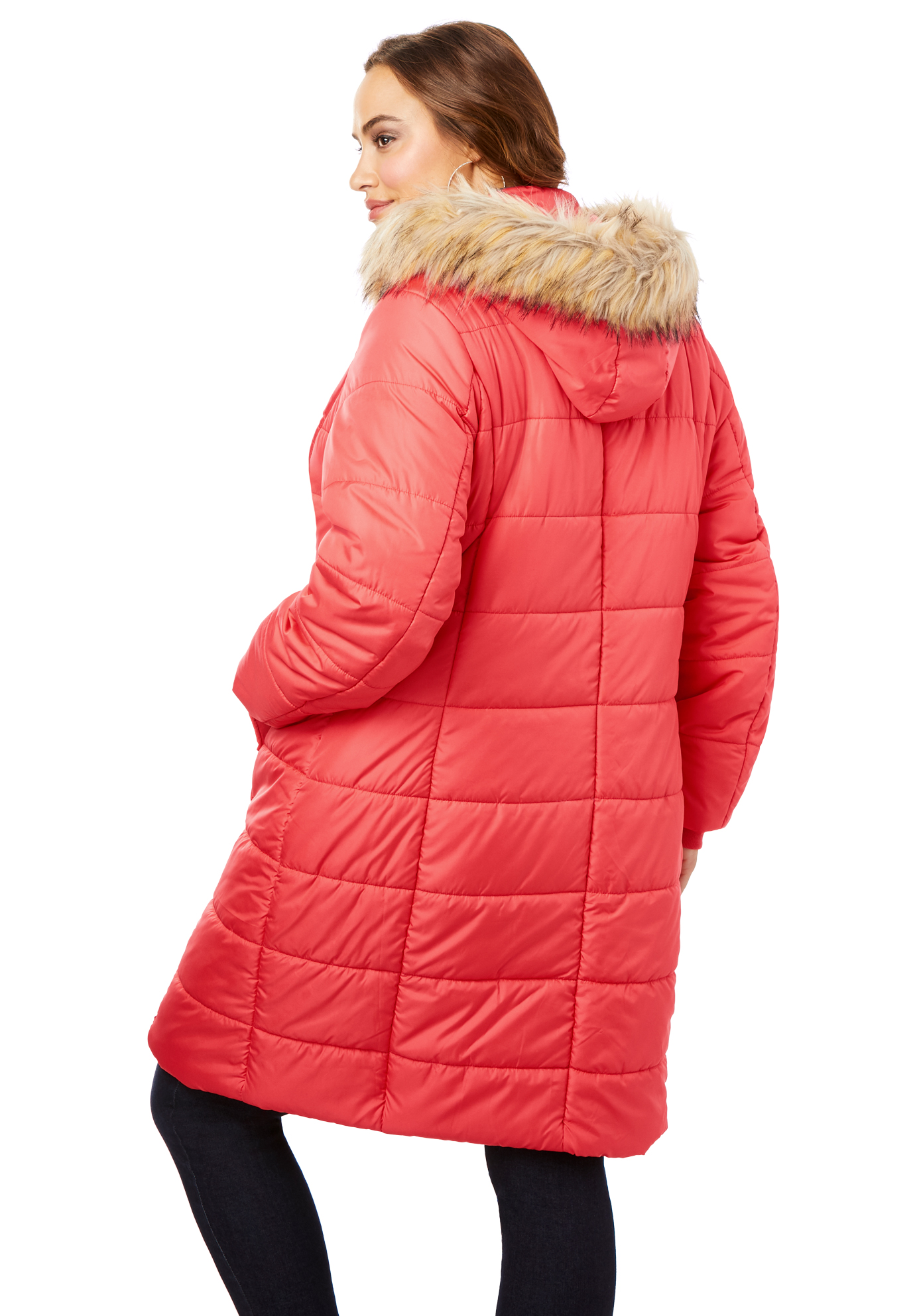plus size red parka