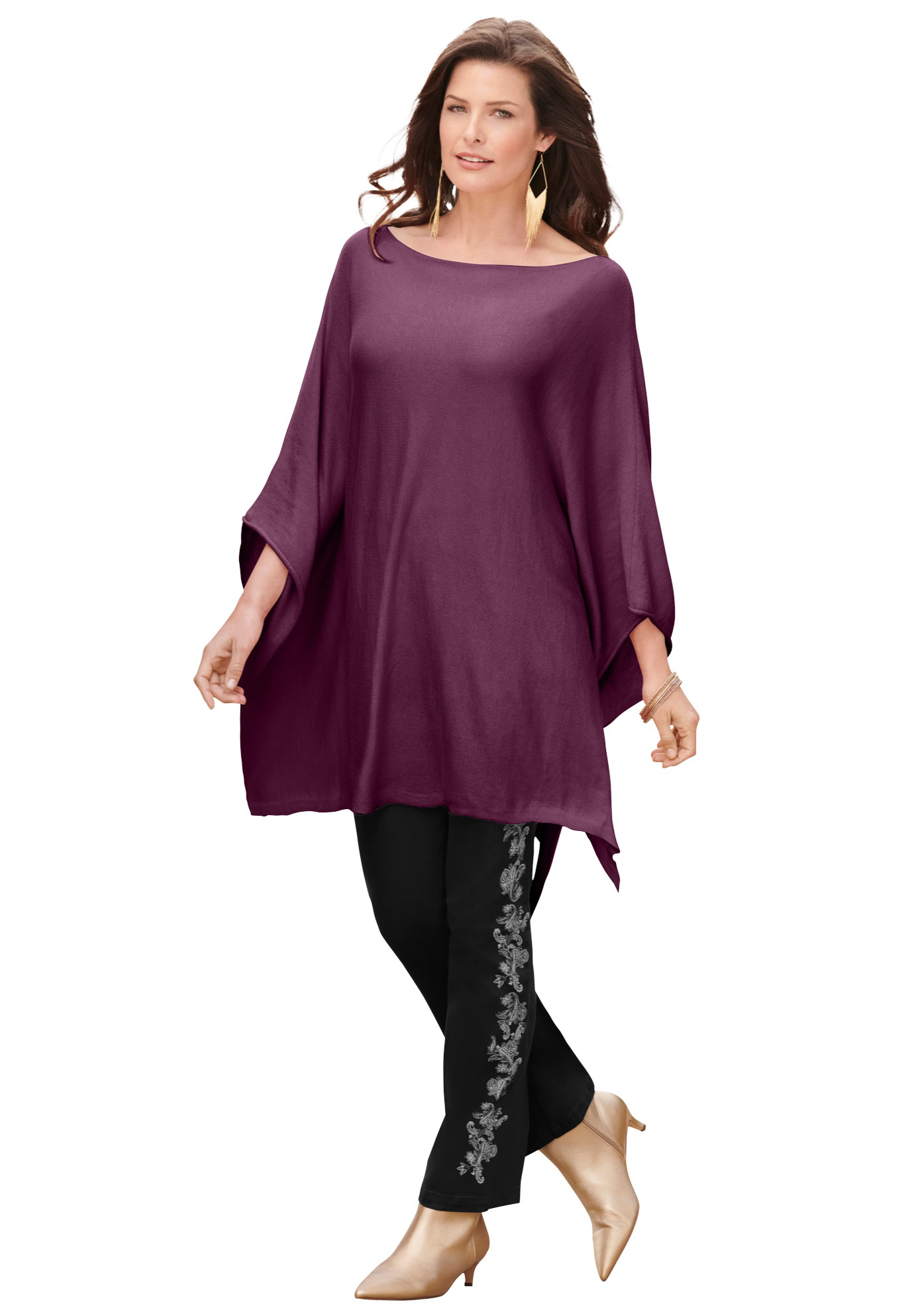 plus size poncho sweater