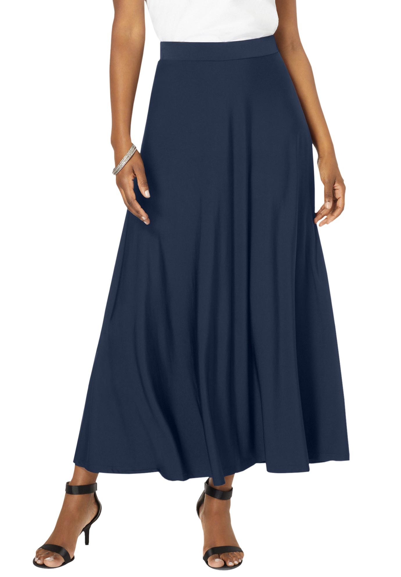 Roaman's Women's Plus Size Ultrasmooth Fabric Maxi Skirt - Picture 17 of 20