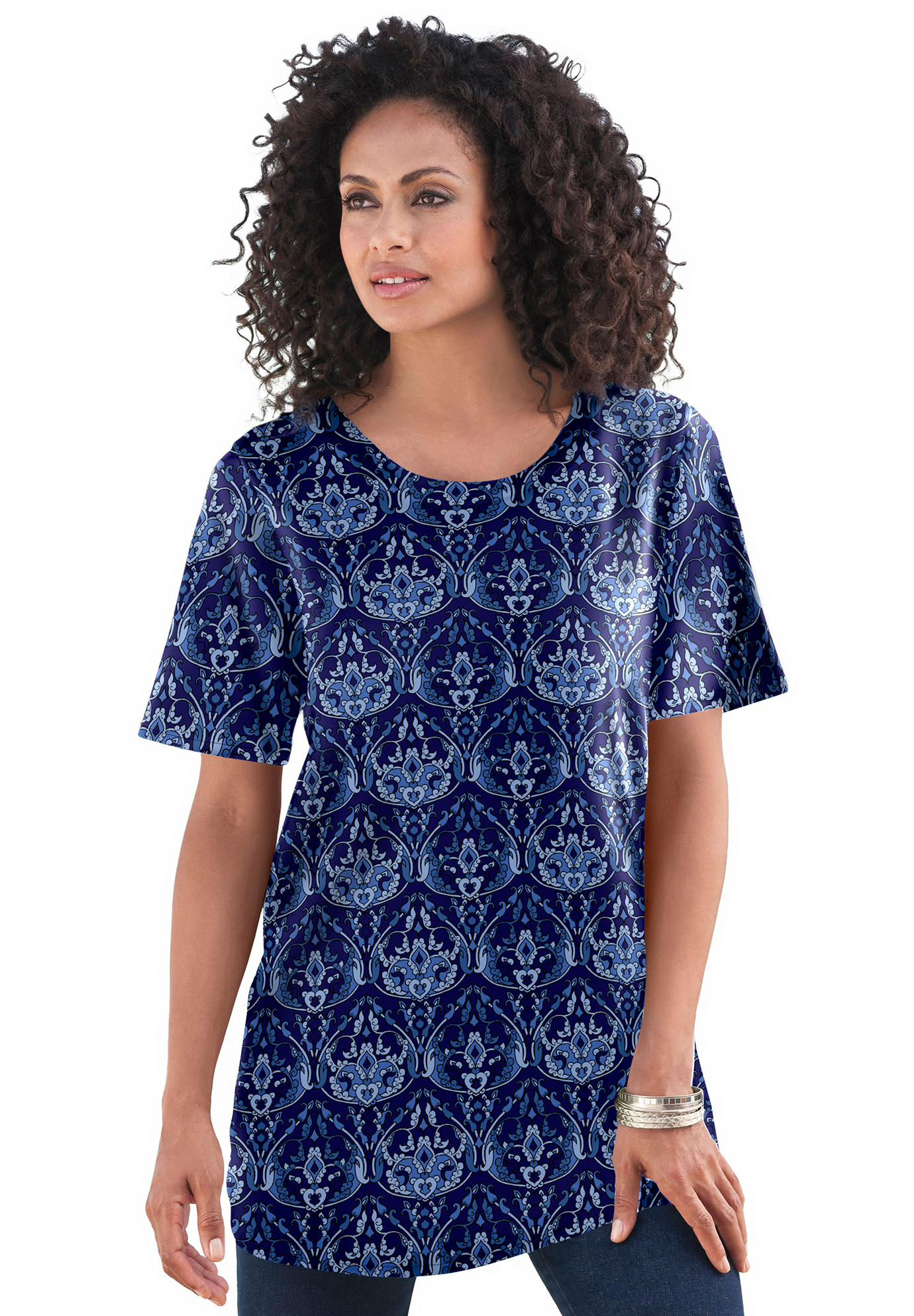 Roaman's Women's Plus Size Ultimate Crewneck Tee - Picture 17 of 29