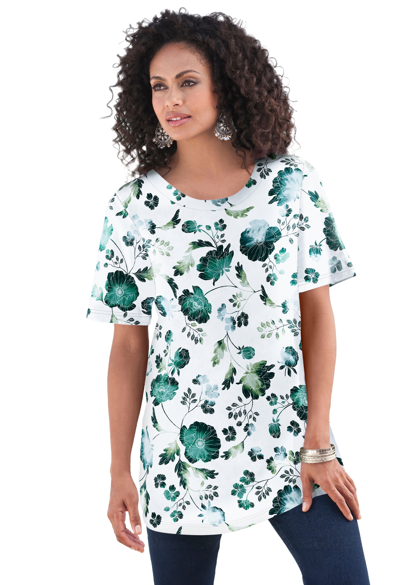 Roaman's Women's Plus Size Ultimate Crewneck Tee - Picture 14 of 29