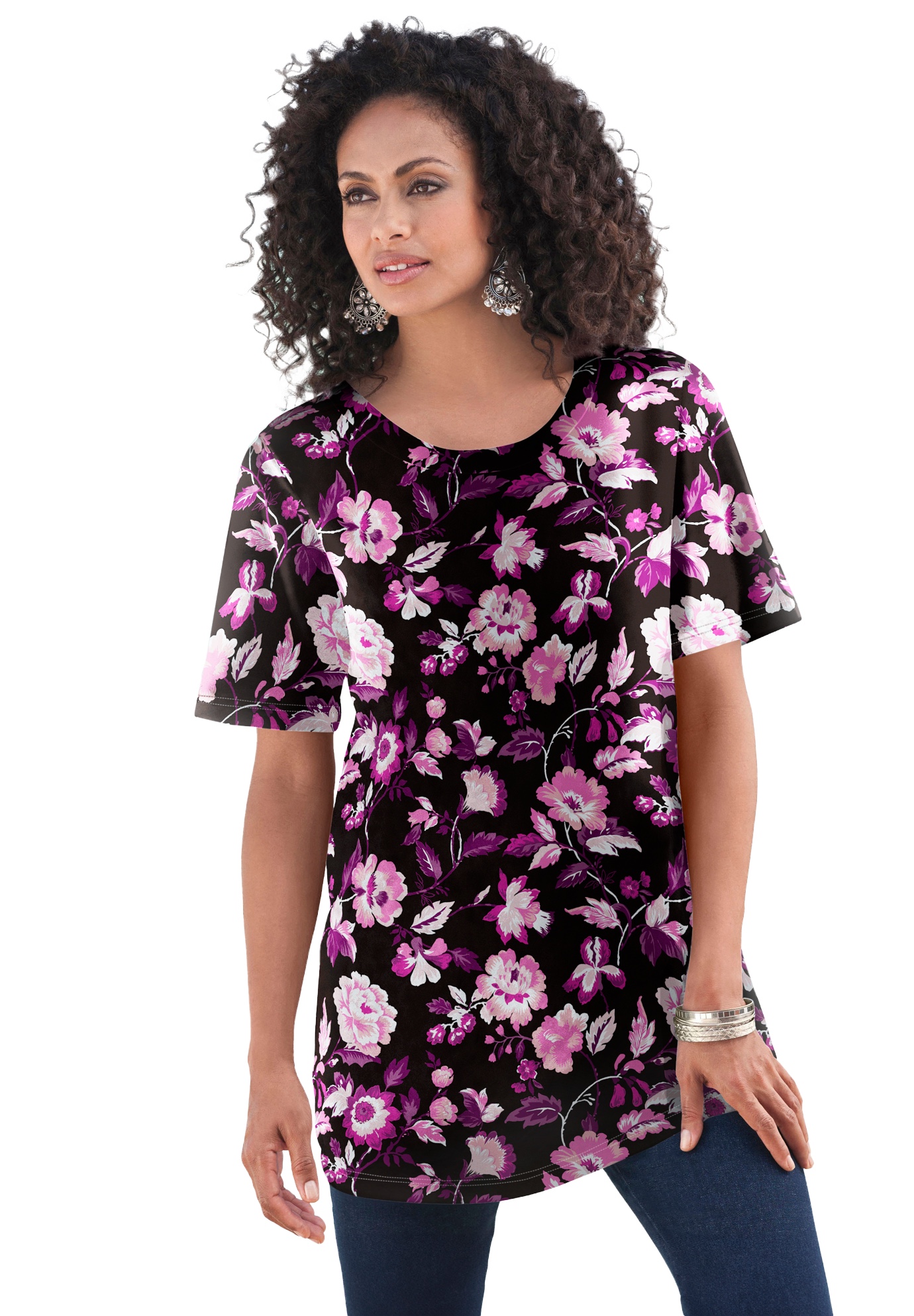 Roaman's Women's Plus Size Ultimate Crewneck Tee - Picture 23 of 29