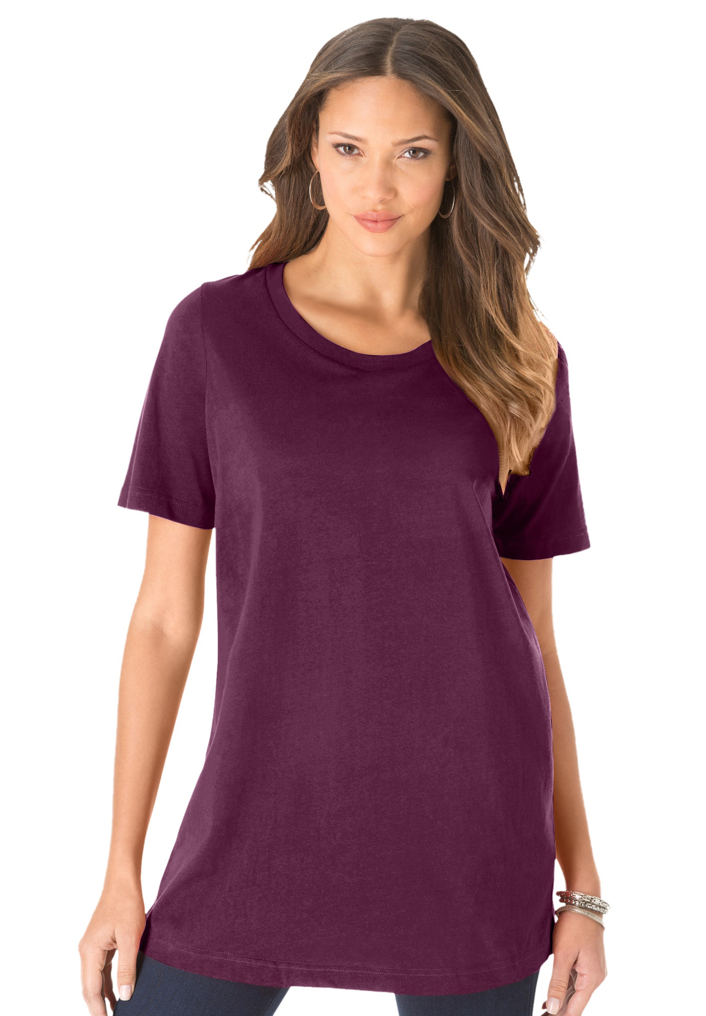Roaman's Women's Plus Size Ultimate Crewneck Tee - Picture 11 of 29