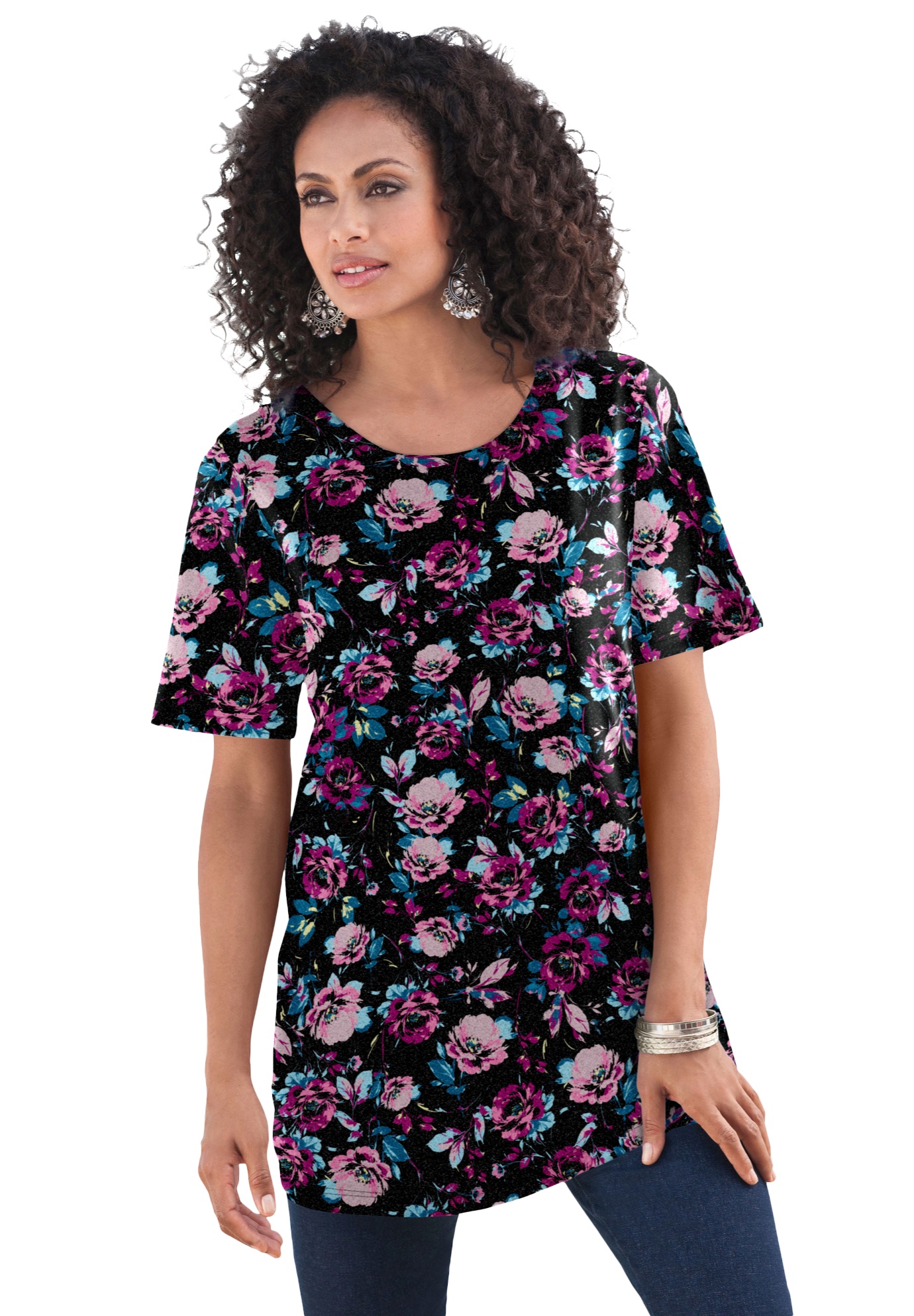 Roaman's Women's Plus Size Ultimate Crewneck Tee - Picture 8 of 29