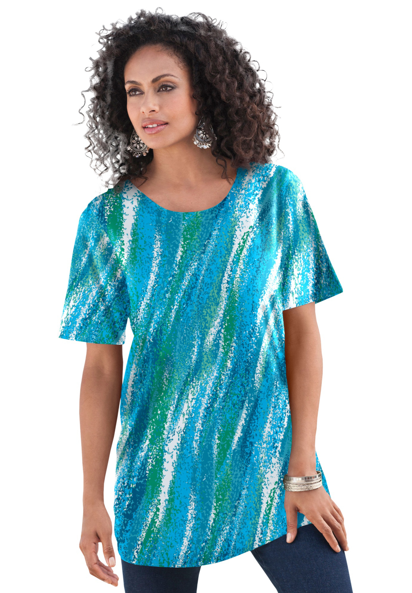 Roaman's Women's Plus Size Ultimate Crewneck Tee - Picture 19 of 29