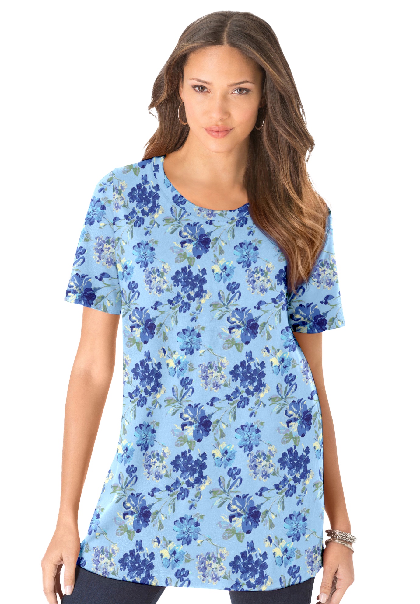 Roaman's Women's Plus Size Ultimate Crewneck Tee - Picture 10 of 29