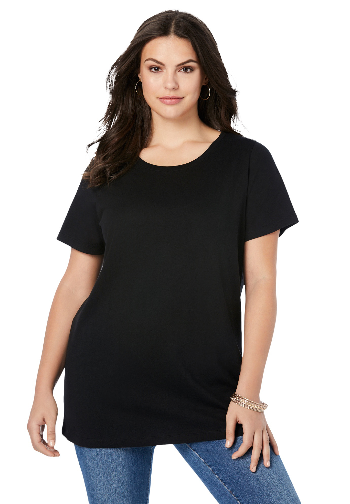 Roaman's Women's Plus Size Ultimate Crewneck Tee - Picture 7 of 29