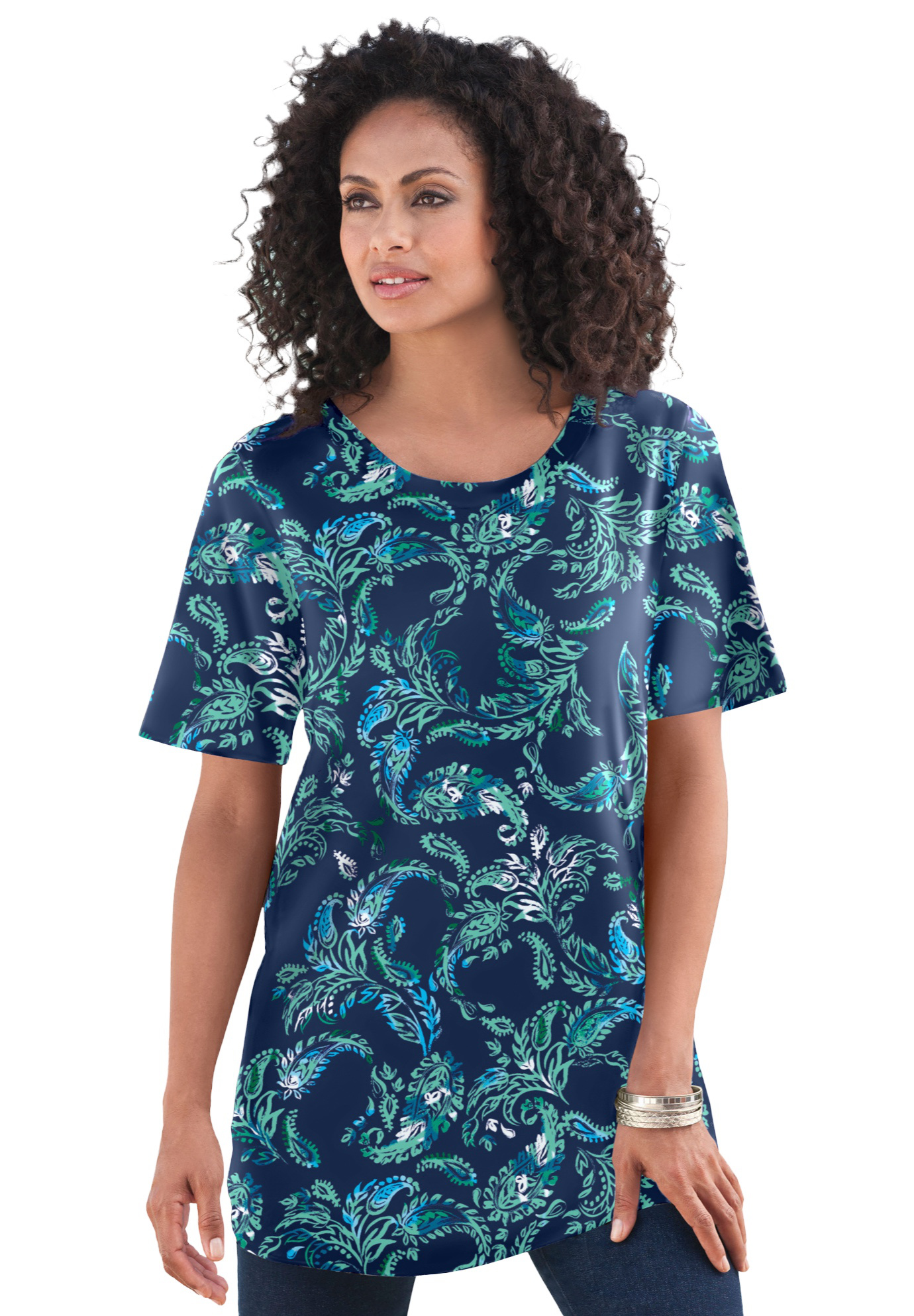 Roaman's Women's Plus Size Ultimate Crewneck Tee - Picture 18 of 29