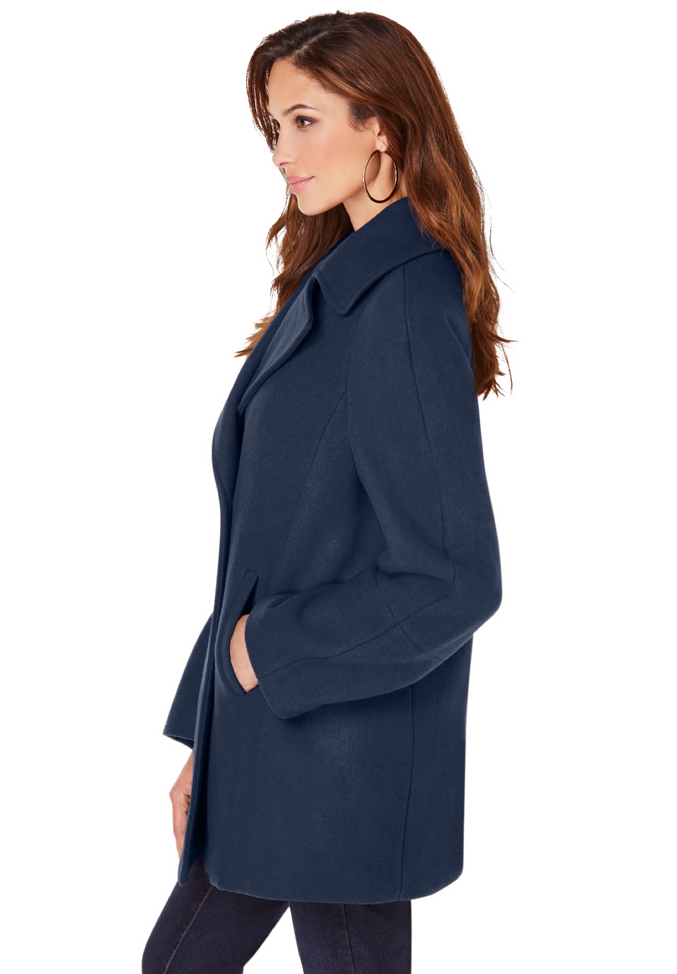 Roaman's Women's Plus Size Plus Size Wool Blend A-Line Peacoat - Picture 15 of 15
