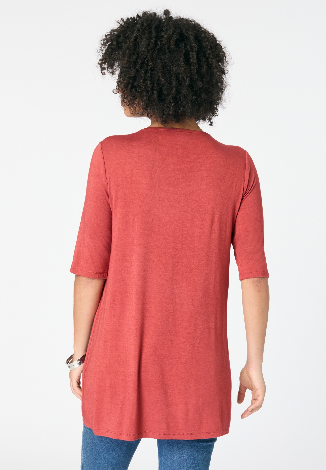 Roaman's Women's Plus Size Embroidered Swing Tunic - Picture 5 of 8