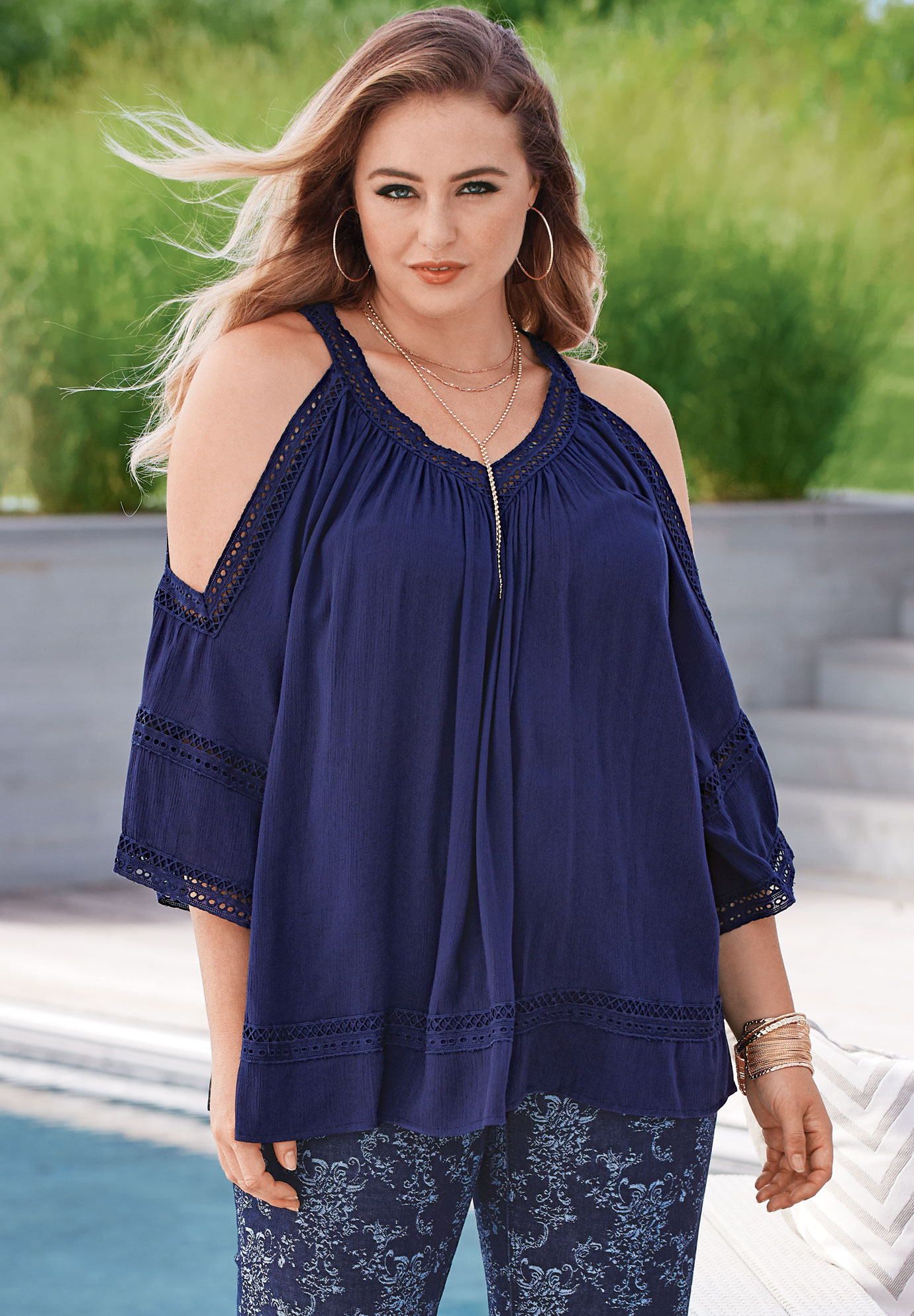 Roaman's Women's Plus Size ColdShoulder Top eBay