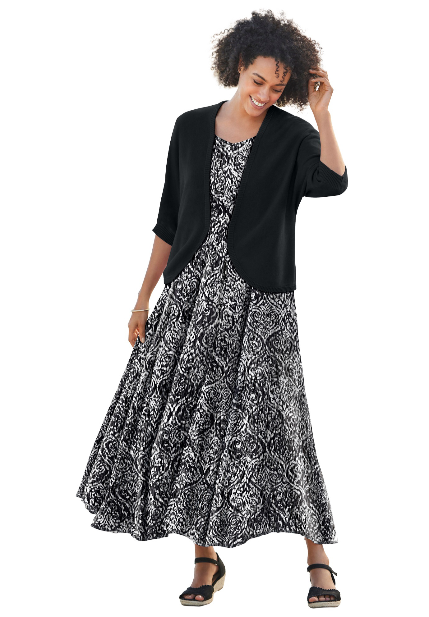 Petite Sleeveless Crinkle A-Line Dress 