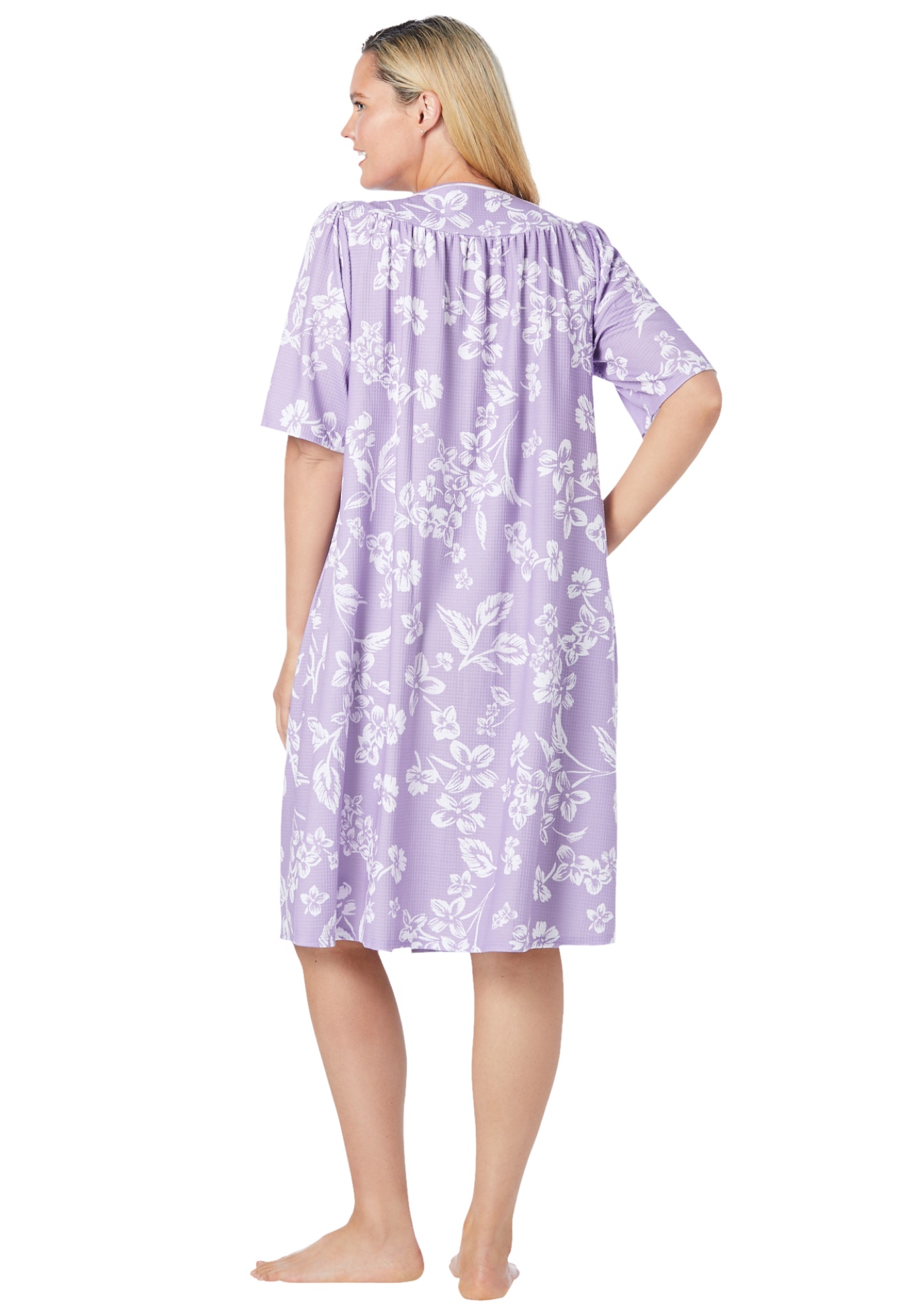 Only Necessities Women's Plus Size Short Sleeve Waffle Knit Robe eBay