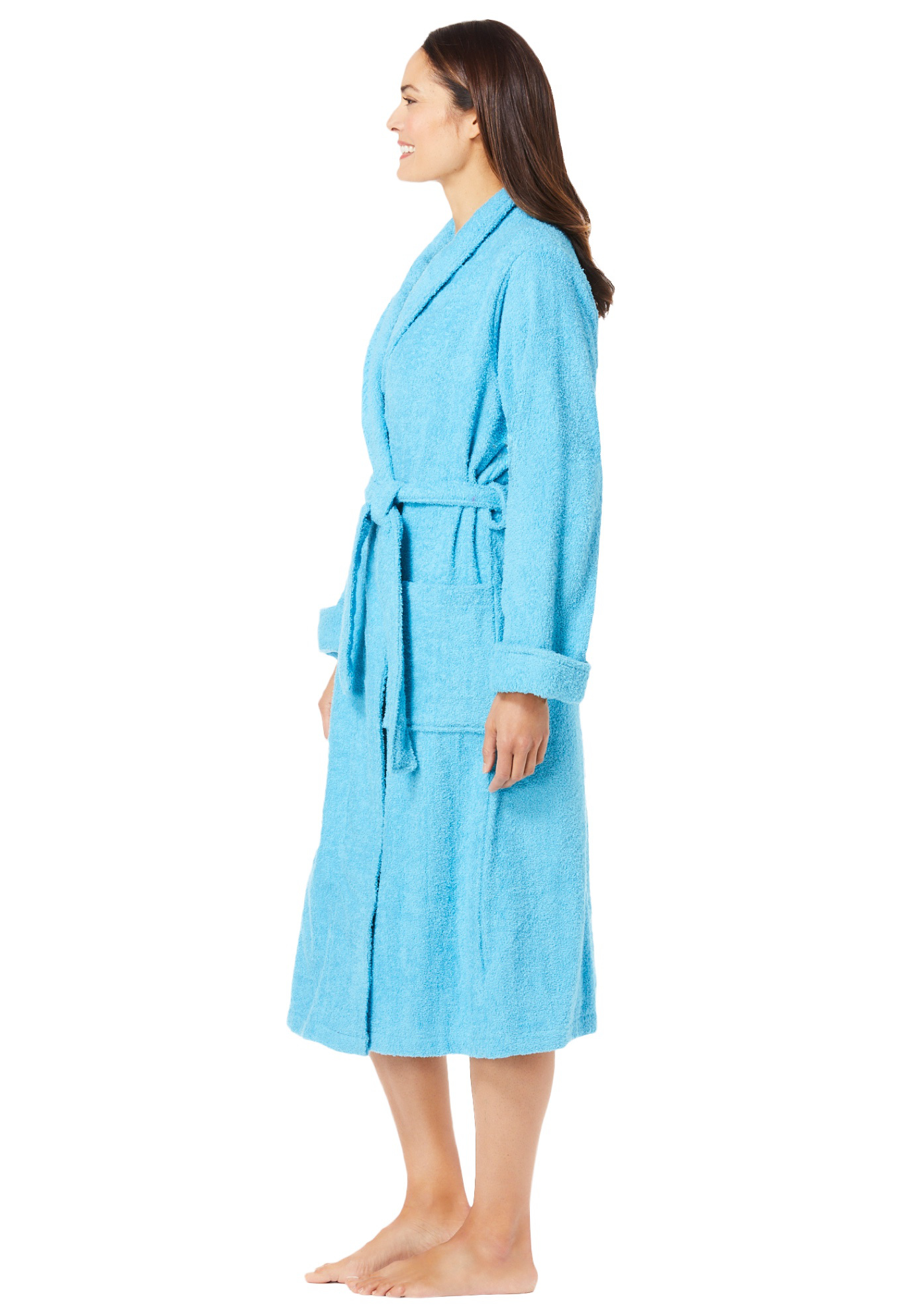 Dreams & Co. Women's Plus Size Short Terry Robe eBay