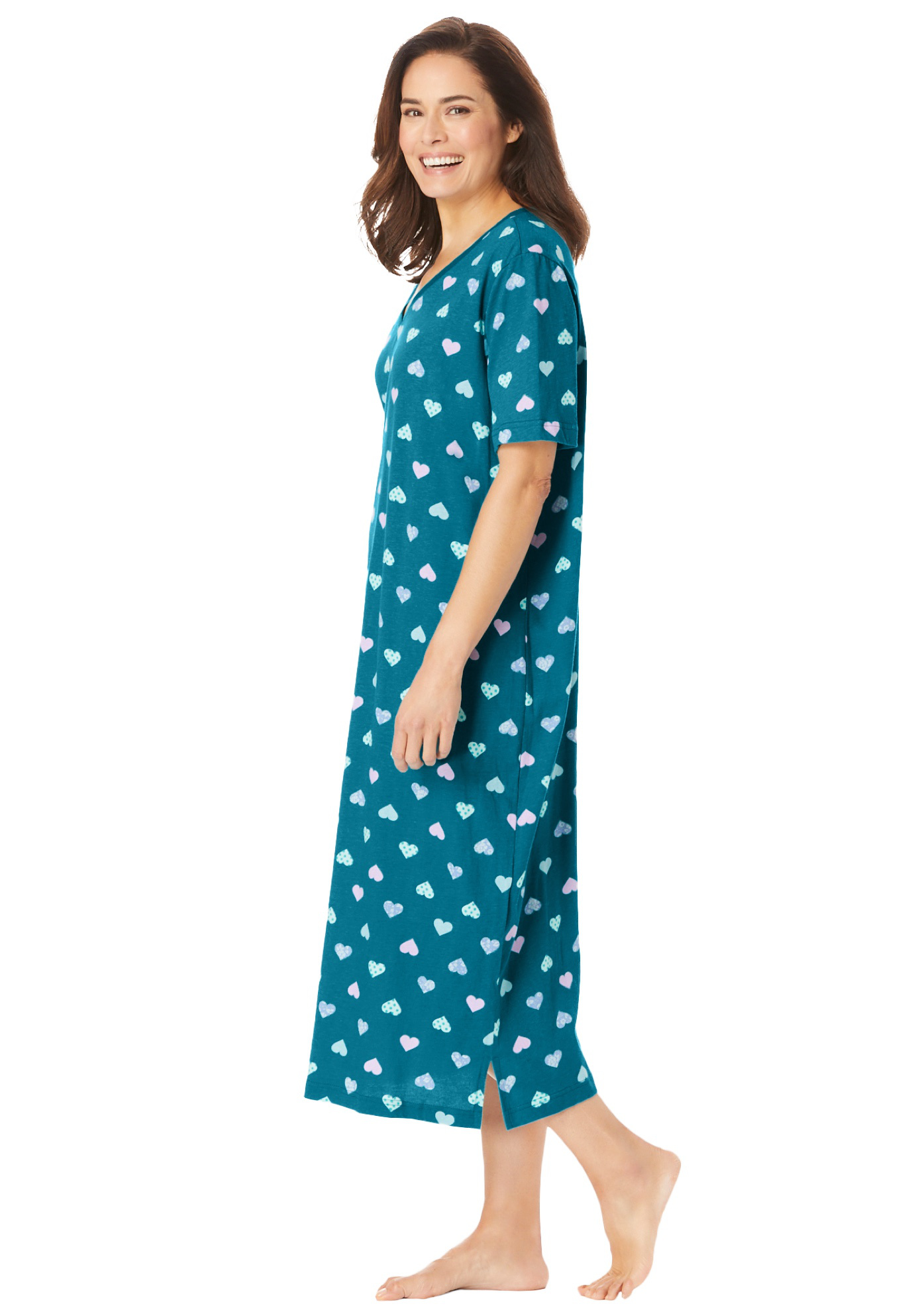 Dreams & Co. Women's Plus Size Long Print Sleepshirt Nightgown eBay