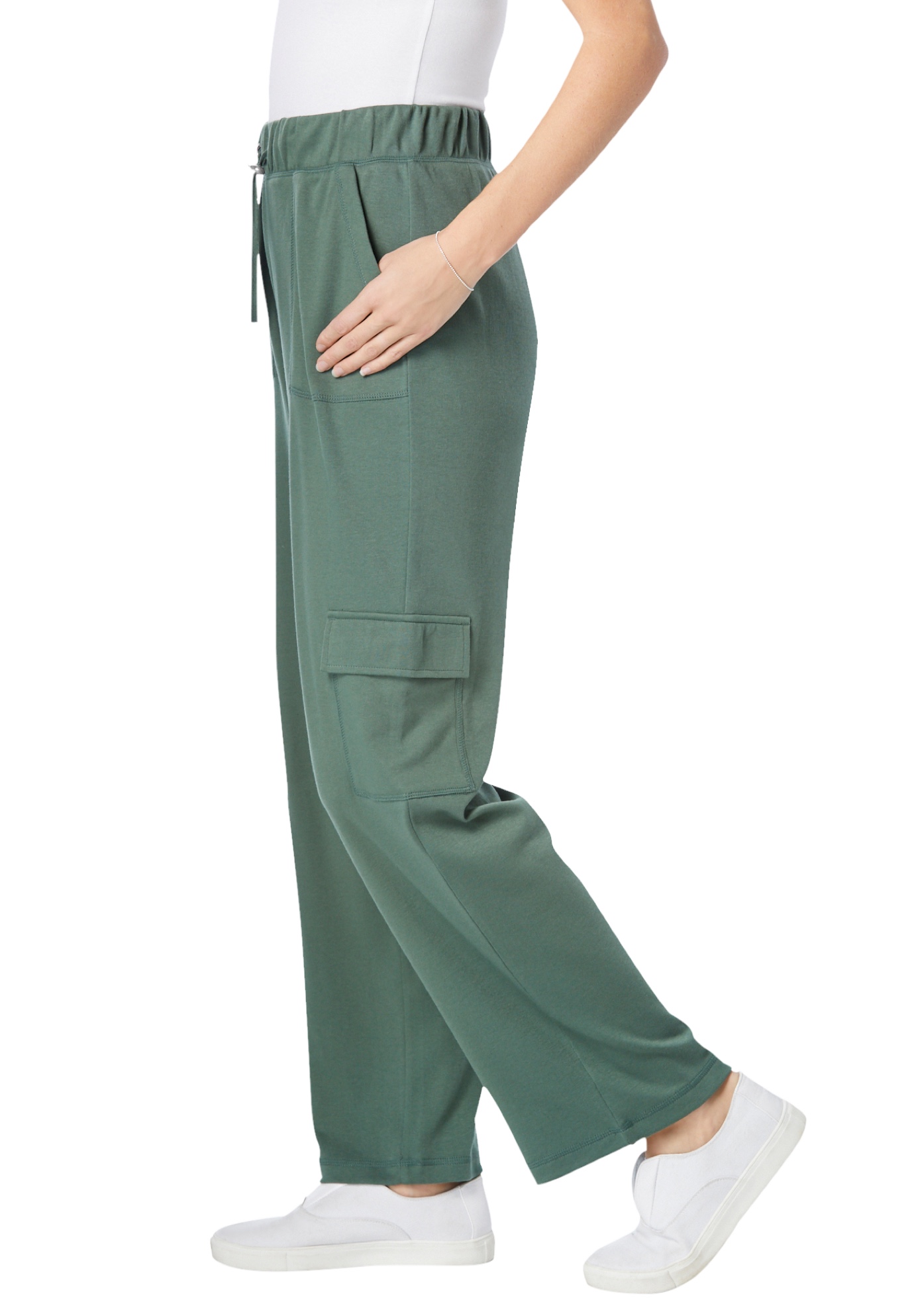 Woman Within Women's Plus Size Petite PullOn Knit Cargo Pant eBay