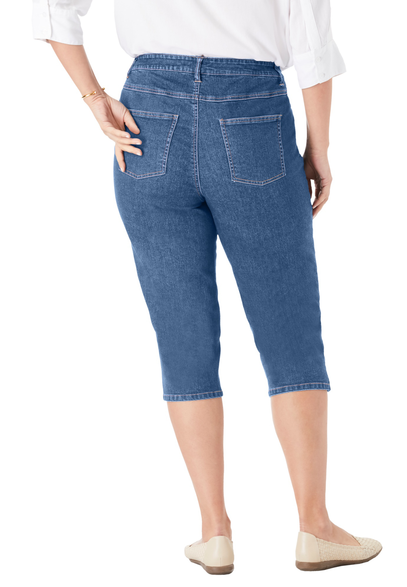 Woman Within Women's Plus Size Petite Capri Stretch Jean eBay