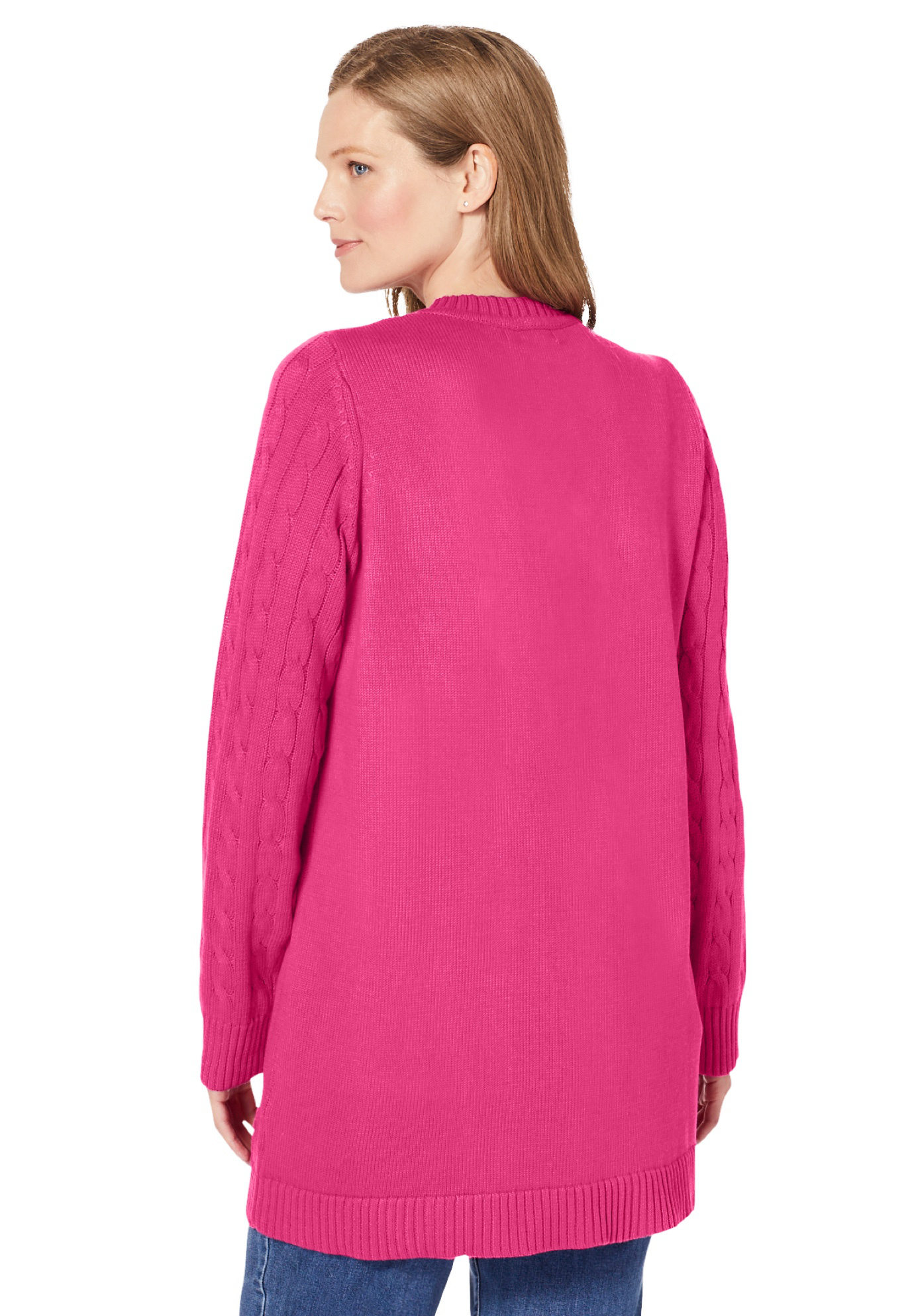 Woman Within Women's Plus Size Cable Knit Cardigan eBay