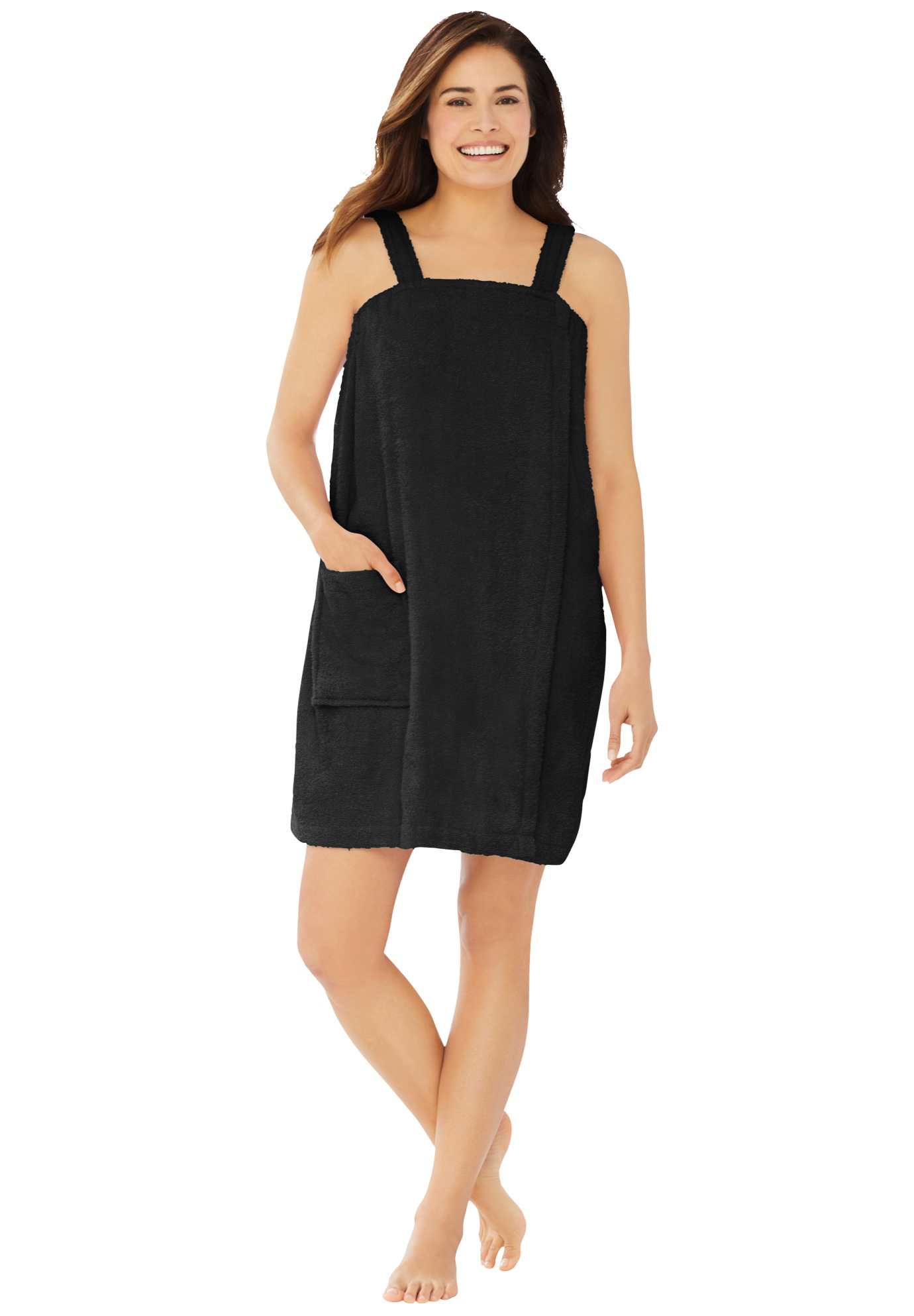 Dreams & Co. Women's Plus Size  Terry Towel Wrap  Robe