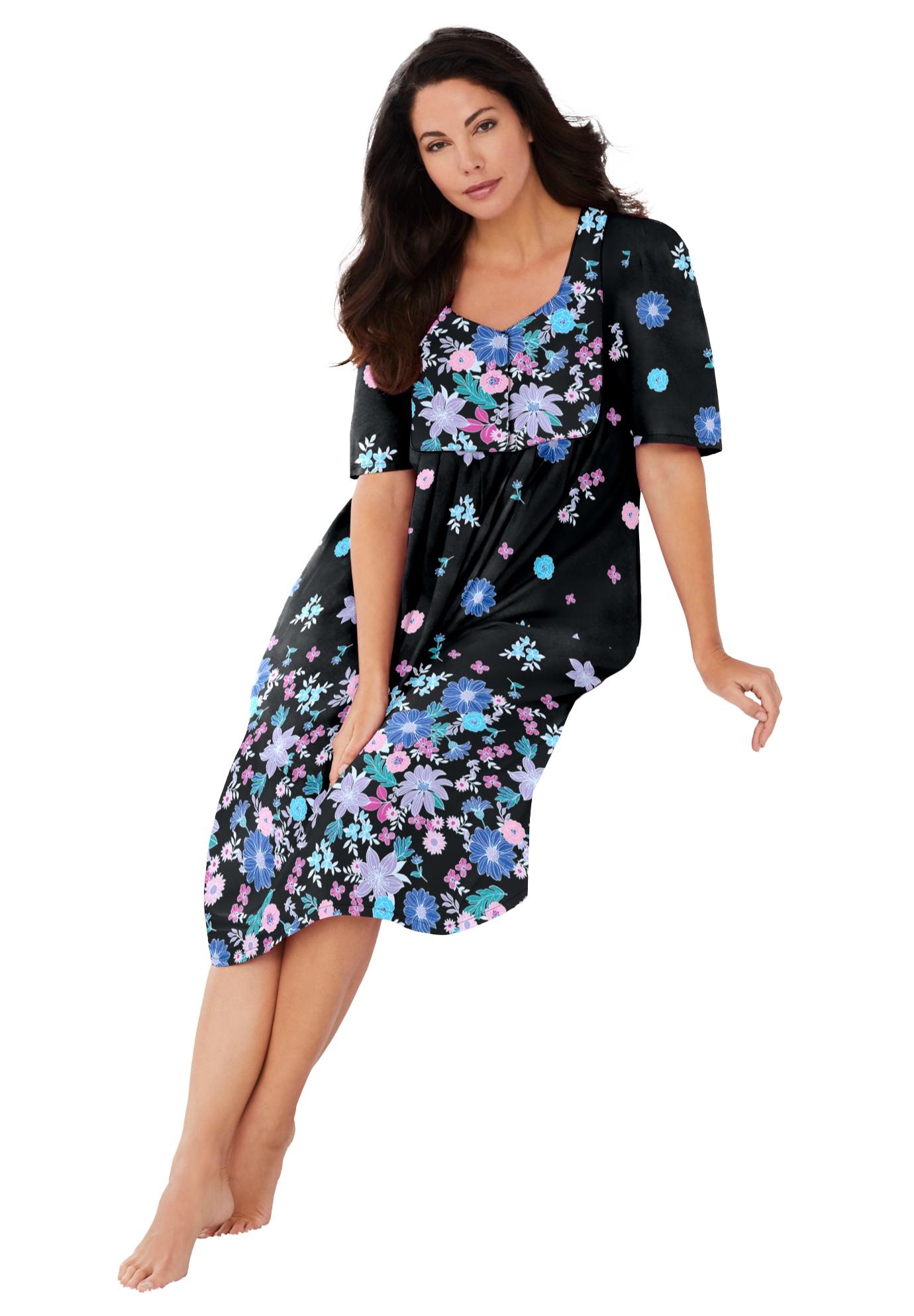 Only Necessities Plus Size Mixed Print Short Lounger - Picture 7 of 45