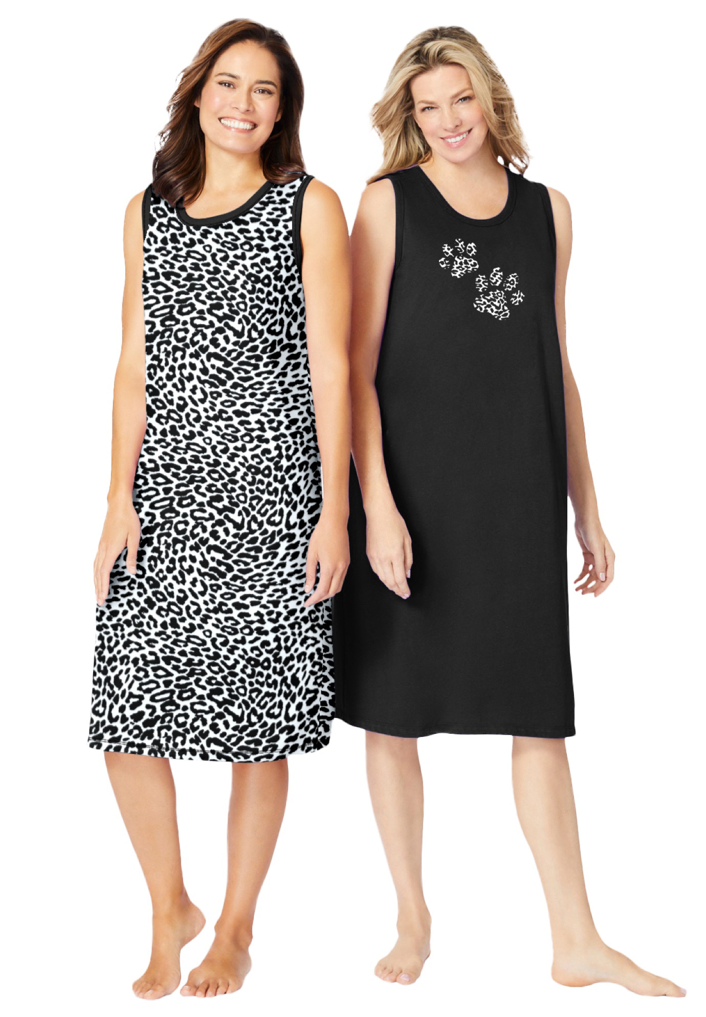 Dreams & Co. Plus Size 2-Pack Sleeveless Sleepshirt - Picture 7 of 22