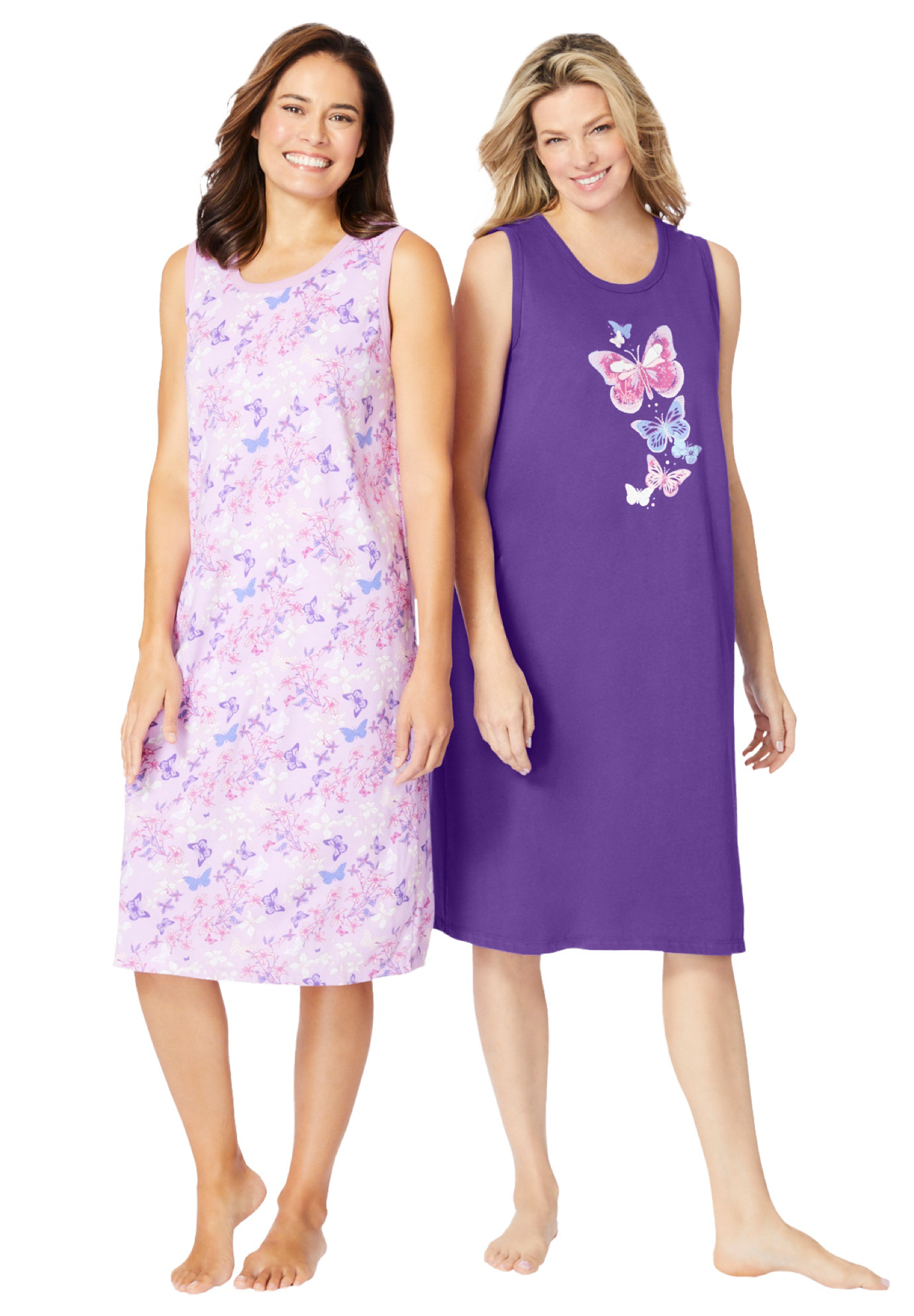 Dreams & Co. Plus Size 2-Pack Sleeveless Sleepshirt - Picture 13 of 22