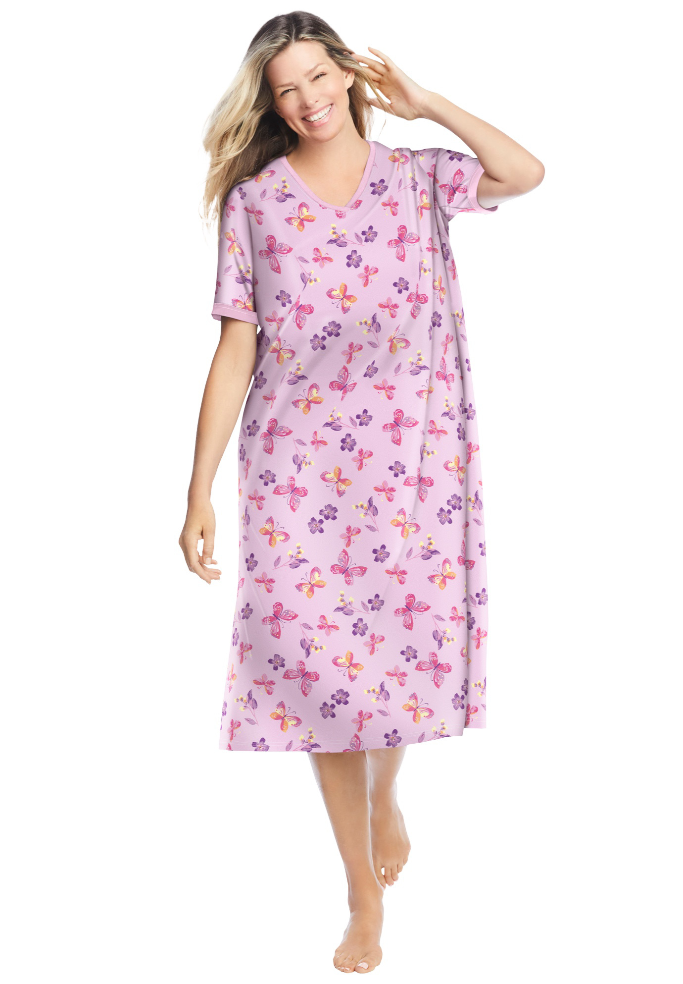 Dreams & Co. Women's Plus Size Long Print Sleepshirt Nightgown eBay