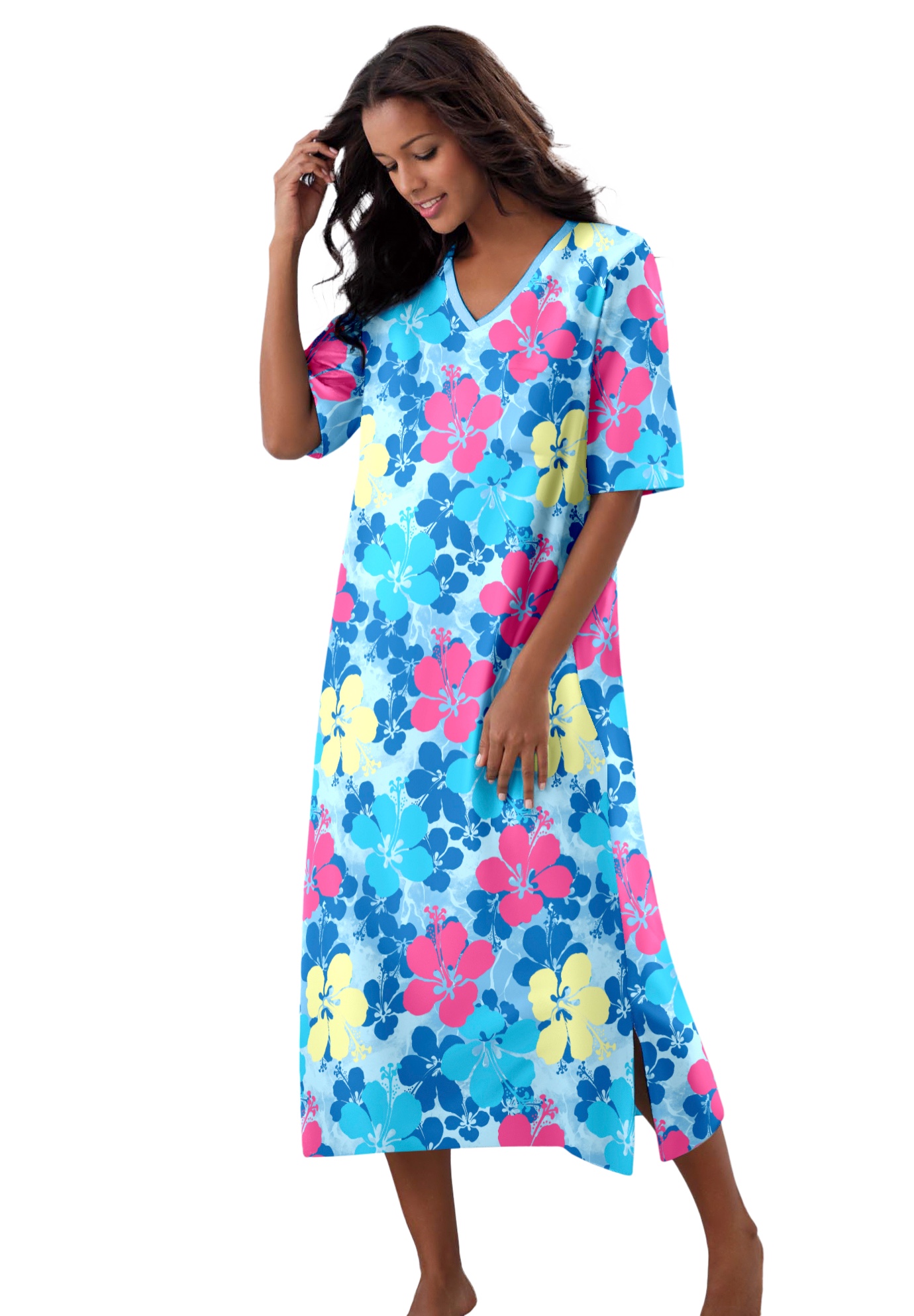 Dreams & Co. Plus Size Long Print Sleepshirt - Picture 102 of 147