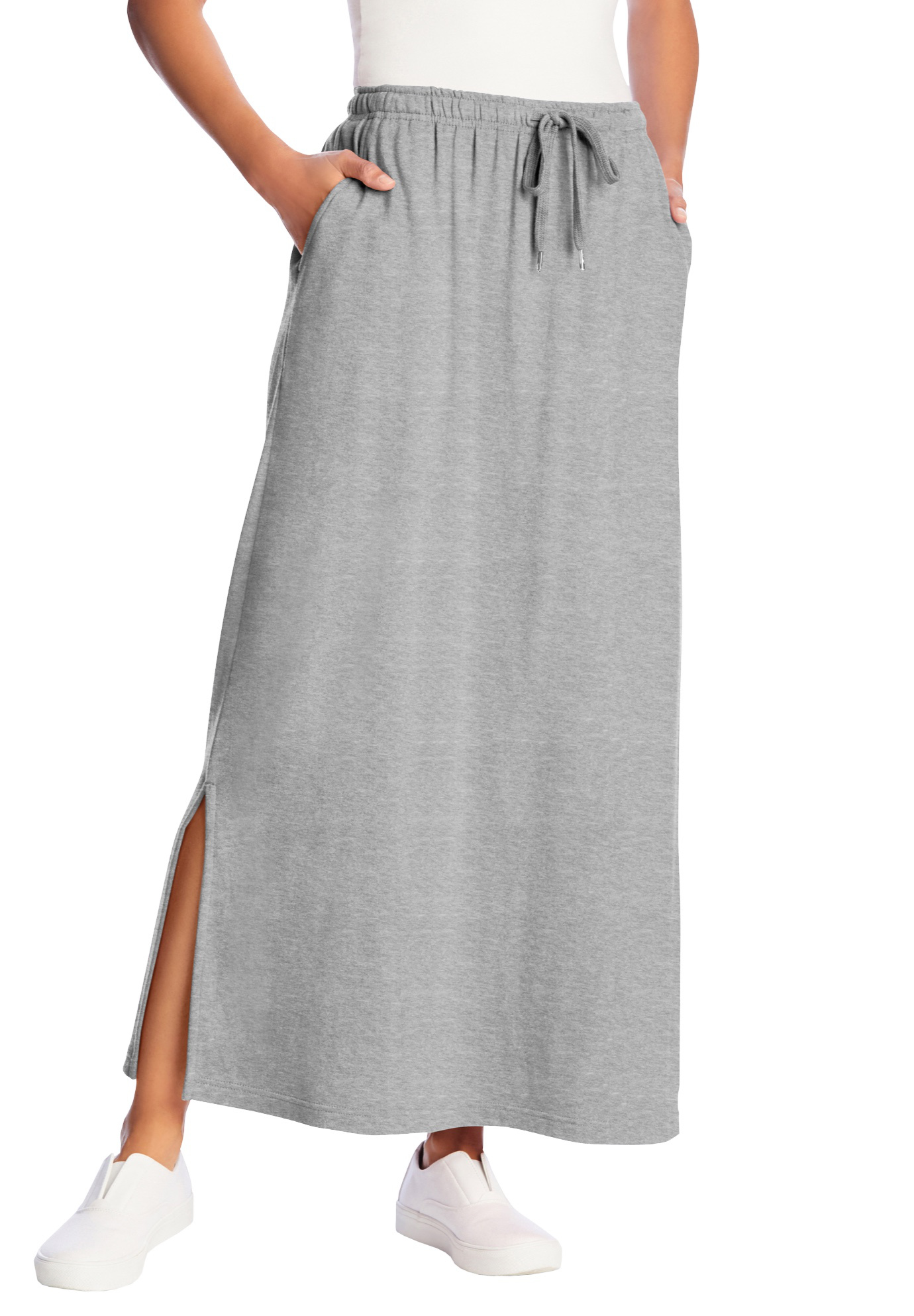 Woman Within Women's Plus Size Sport Knit Side-Slit Skirt | eBay