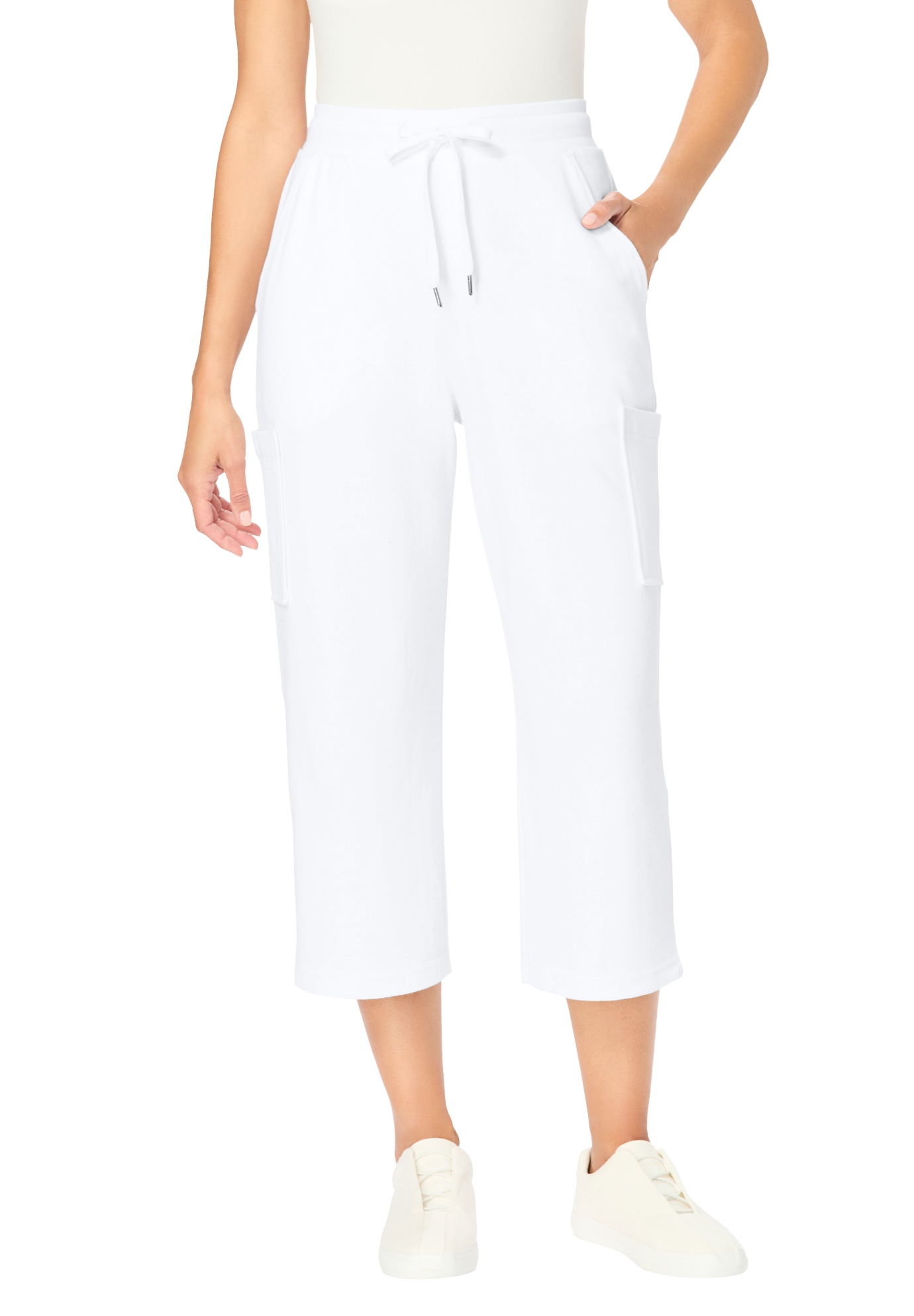 Woman Within Plus Size Petite Knit Cargo Capri - Picture 29 of 31