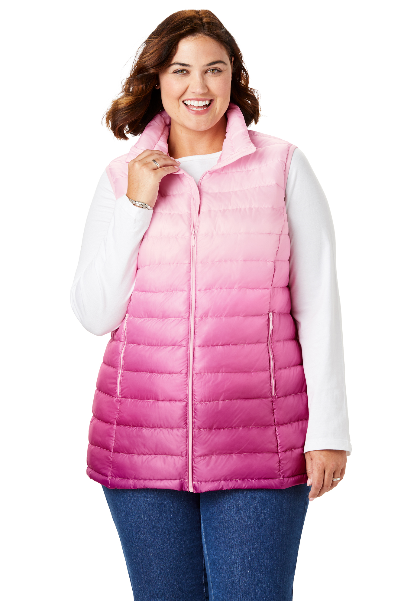 woman within puffer vest