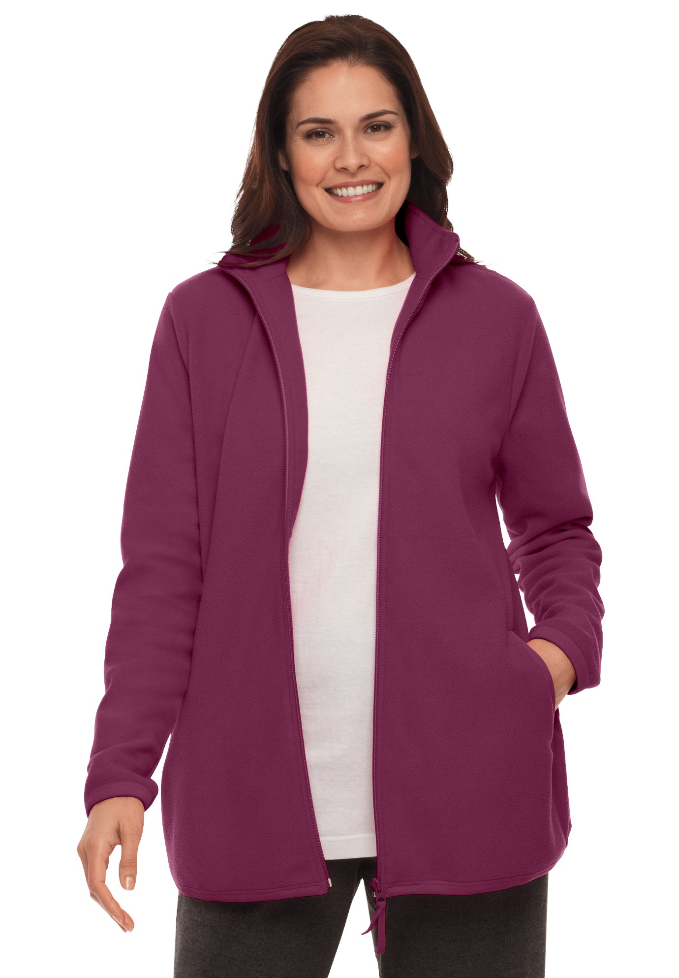 fleece swing coat plus size
